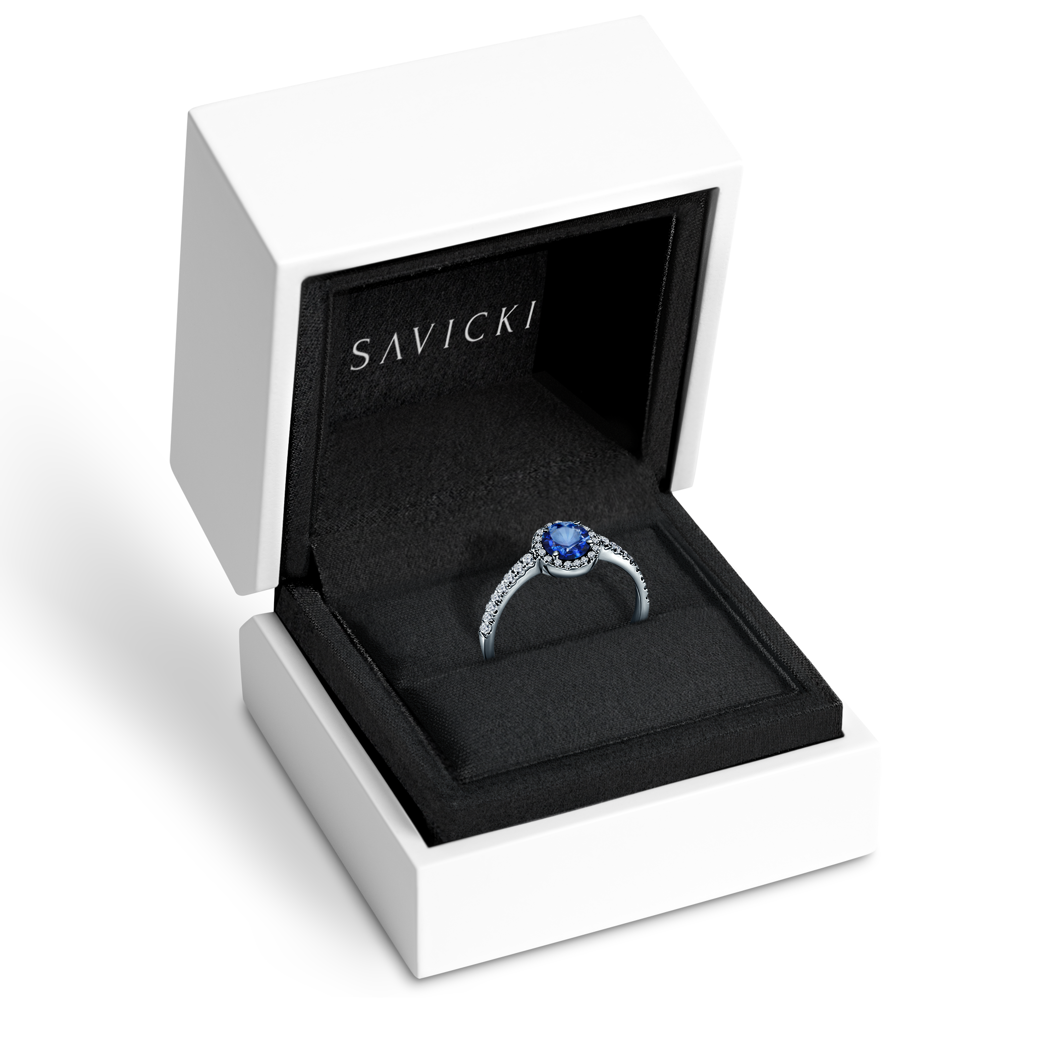 Pierścionek zaręczynowy This is Love: białe złoto, niebieski szafir - 7