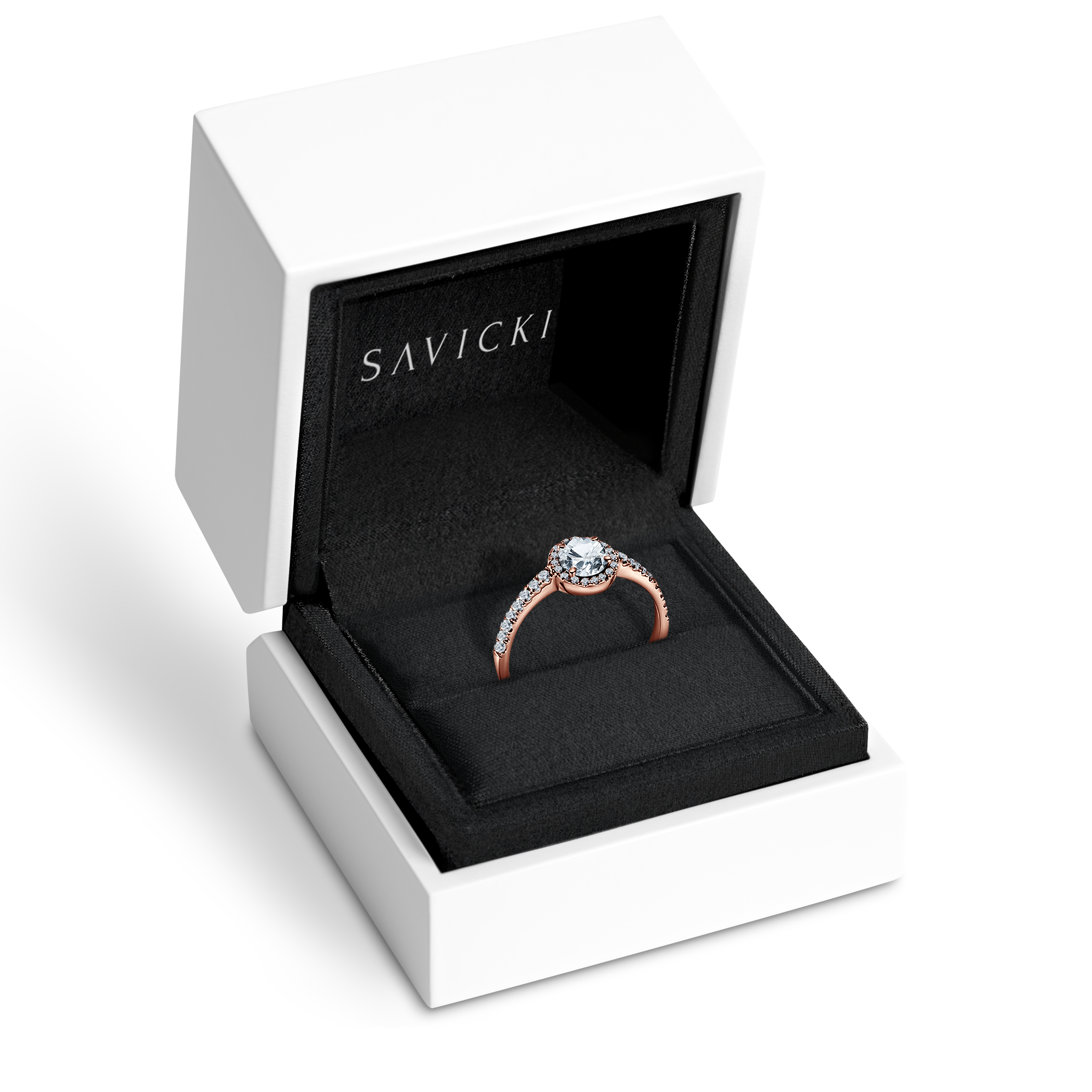 Verlobungsring This is Love: Roségold, Weißer Saphir - 7