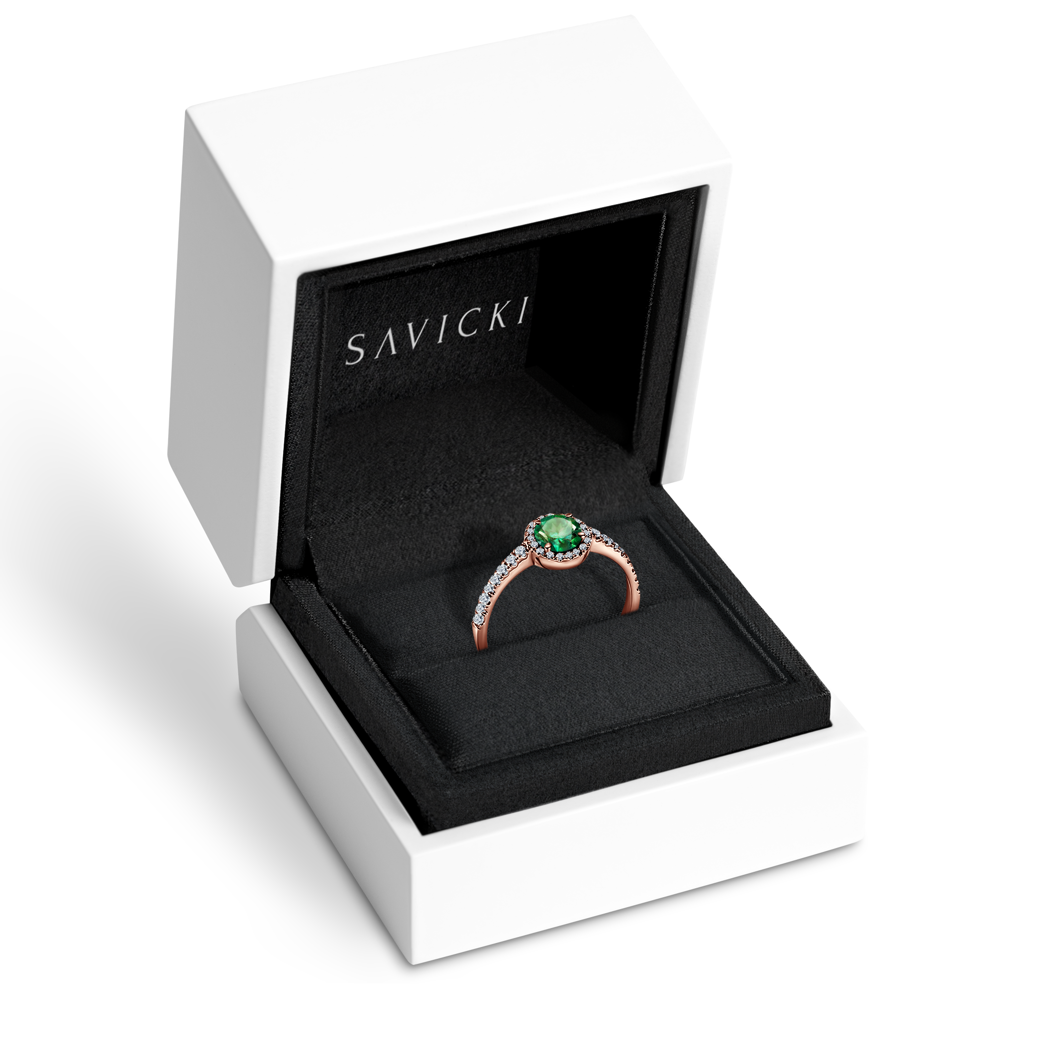 Pierścionek zaręczynowy This is Love: różowe złoto, szmaragd