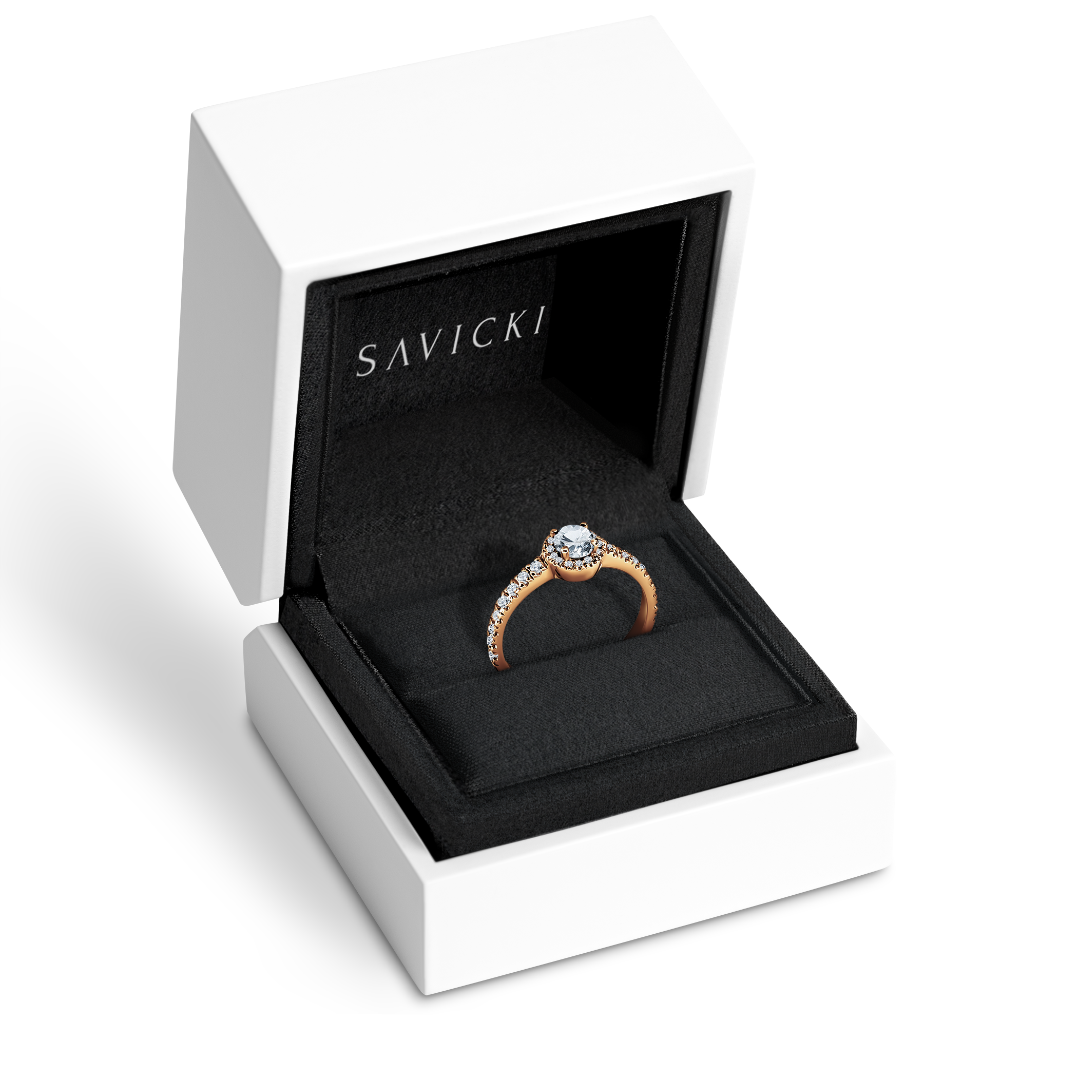 Pierścionek zaręczynowy This is Love: złoty, biały szafir