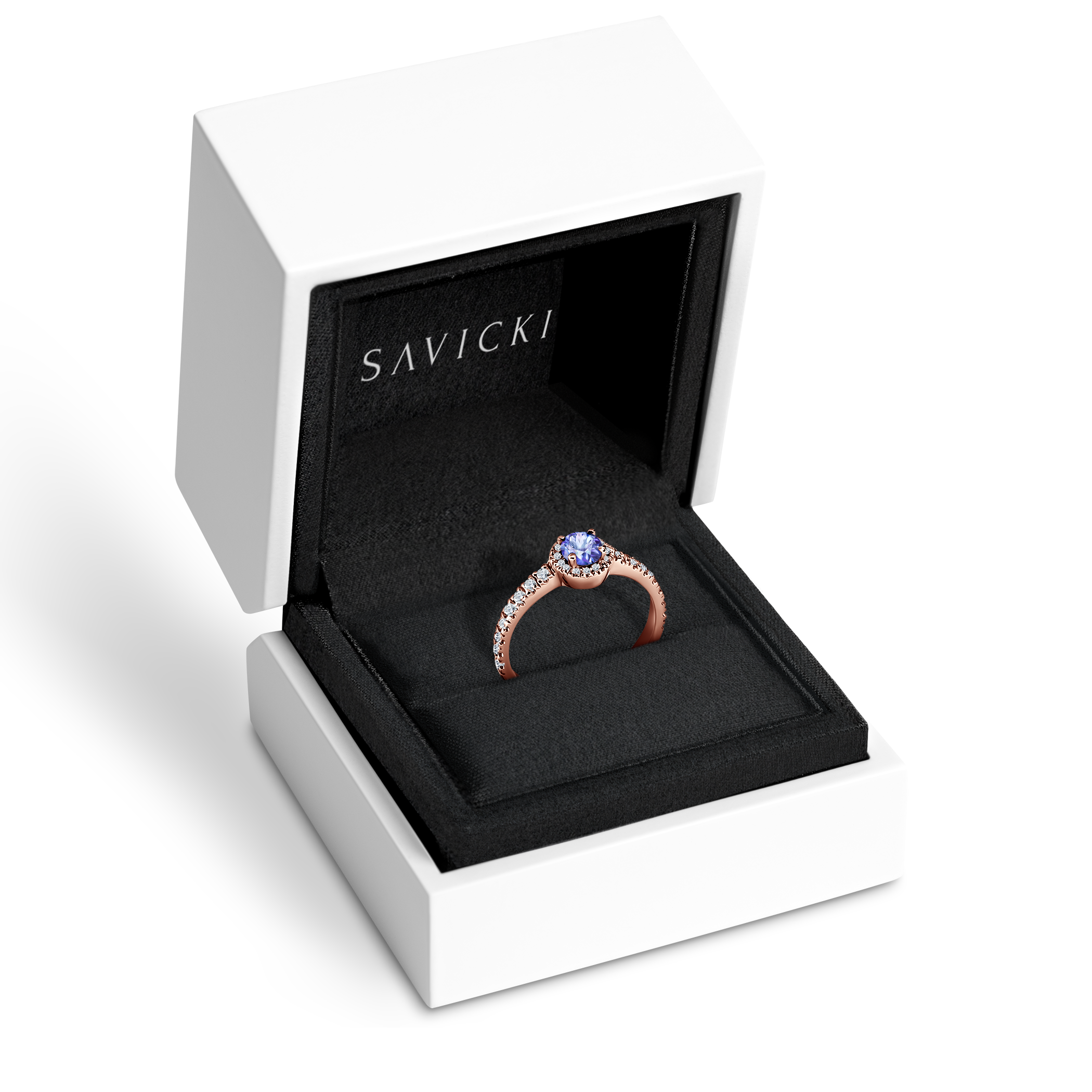 Pierścionek zaręczynowy This is Love: różowe złoto, tanzanit