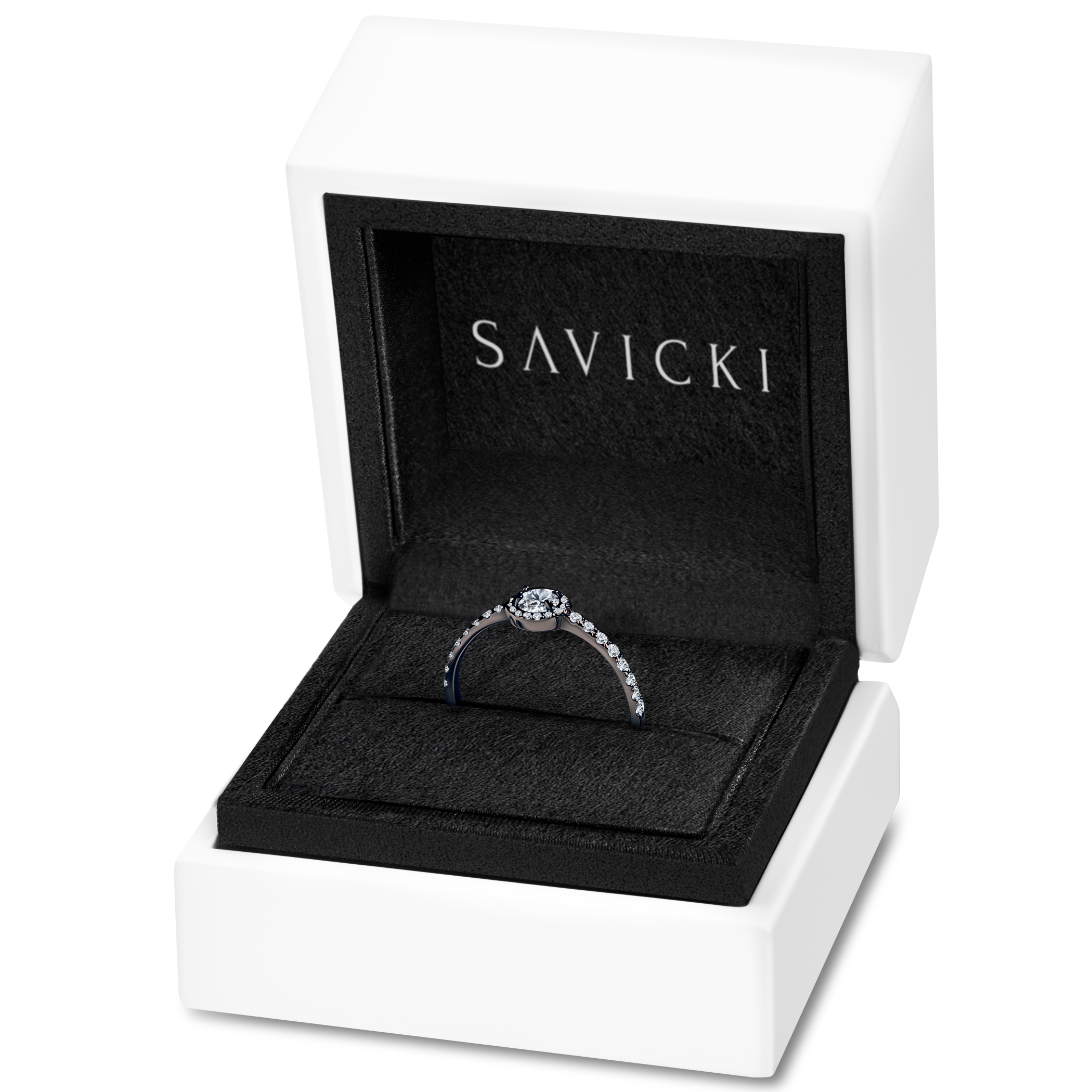 Verlobungsring This is Love: schwarzes Gold, Diamant