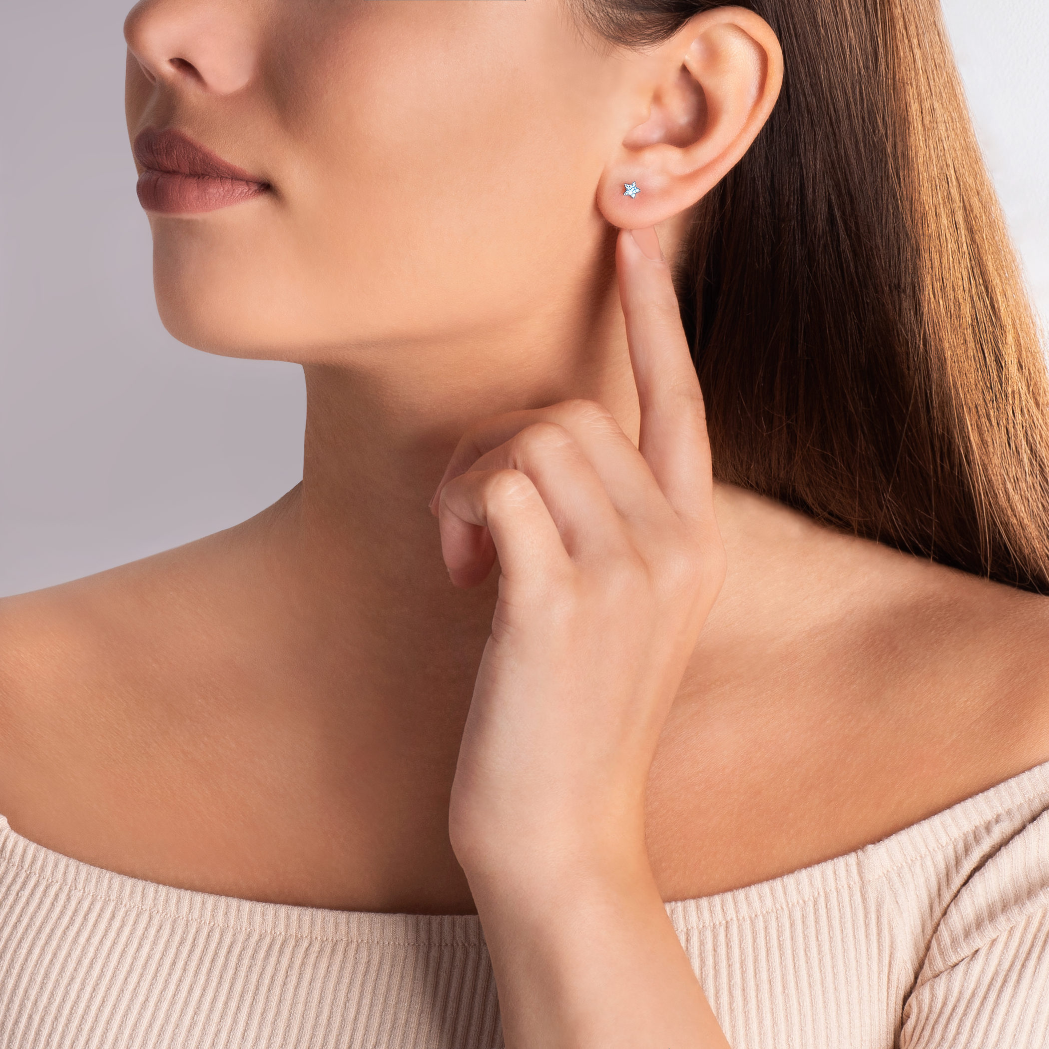 Kolczyki gwiazdy Savicki: białe złoto, diamenty