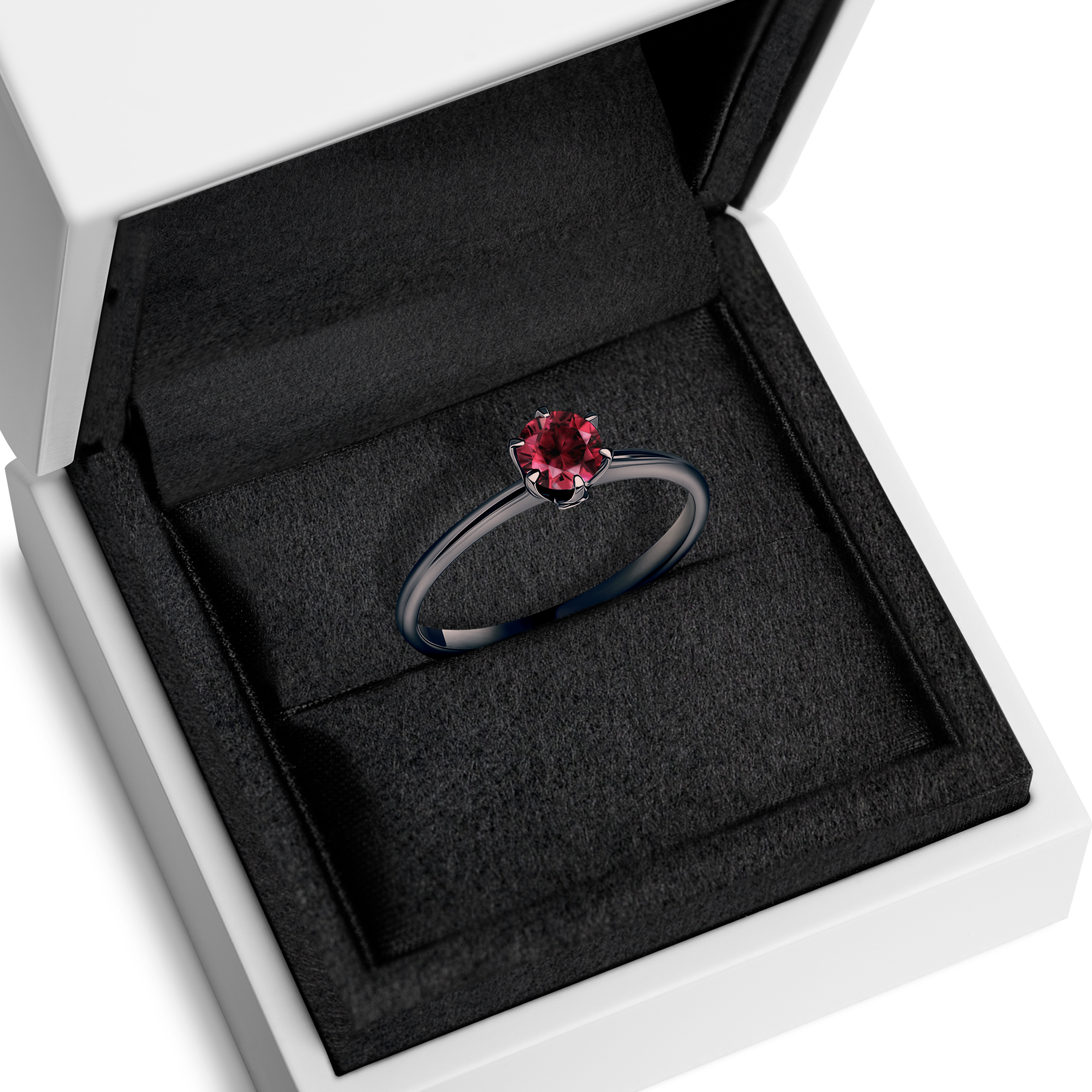 Verlobungsring The Journey: Schwarzes Gold, Rubin