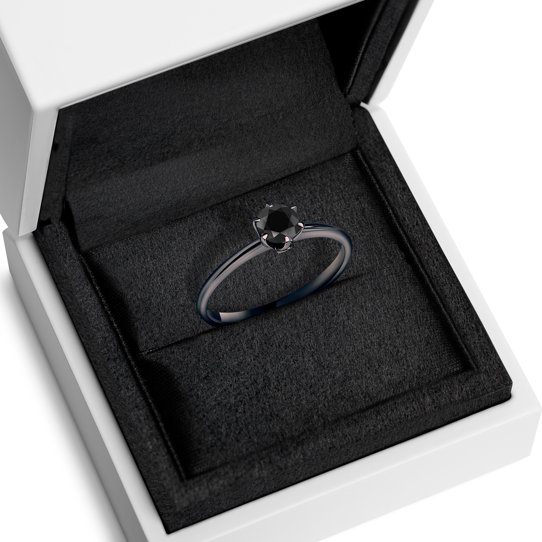 Verlobungsring The Journey: Schwarzes Gold, Schwarz Diamant