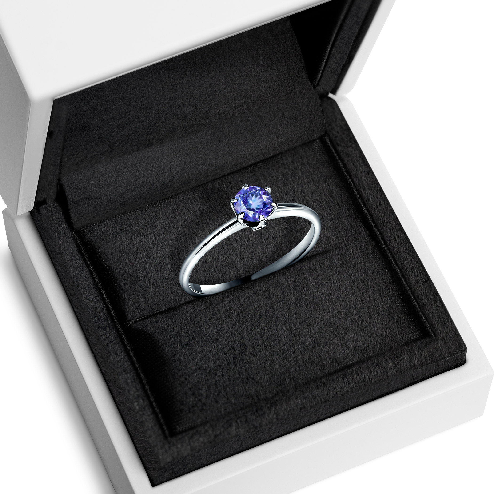 Verlobungsring The Journey: Weißgold, Tansanit