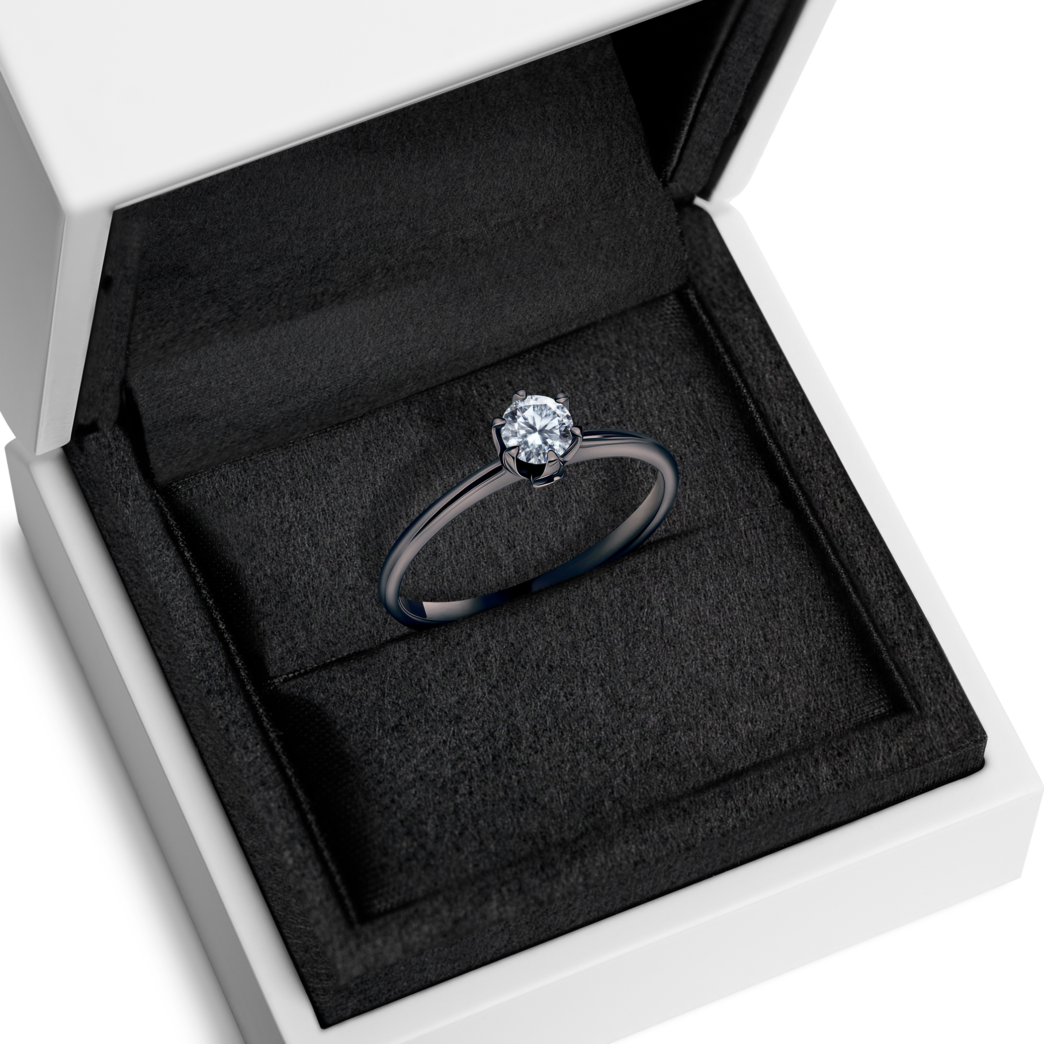 Pierścionek zaręczynowy The Journey: czarne złoto, diament