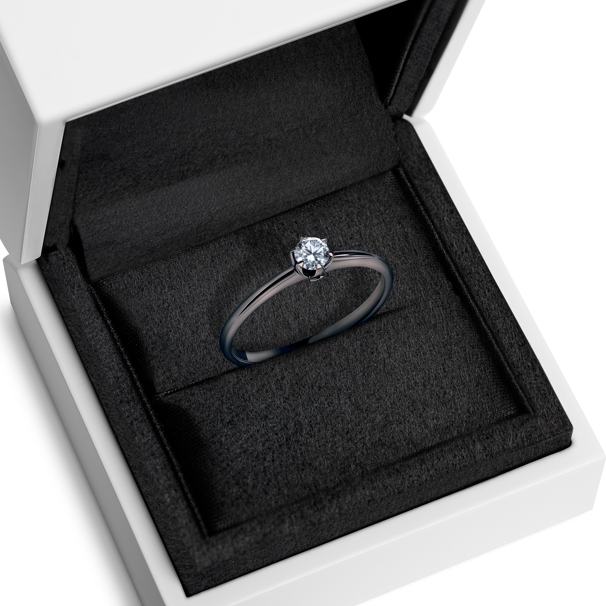 Pierścionek zaręczynowy The Journey: czarne złoto, diament (TJ-R7