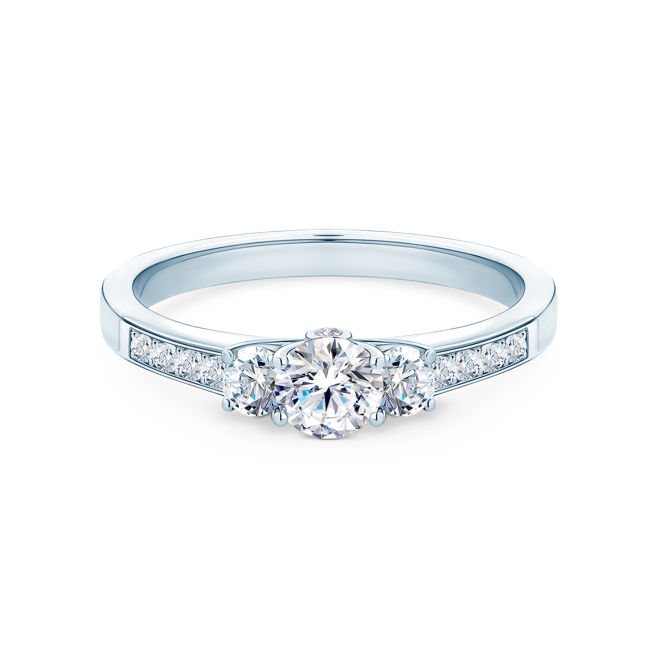 Pierścionek zaręczynowy Dream: białe złoto, diament laboratoryjny