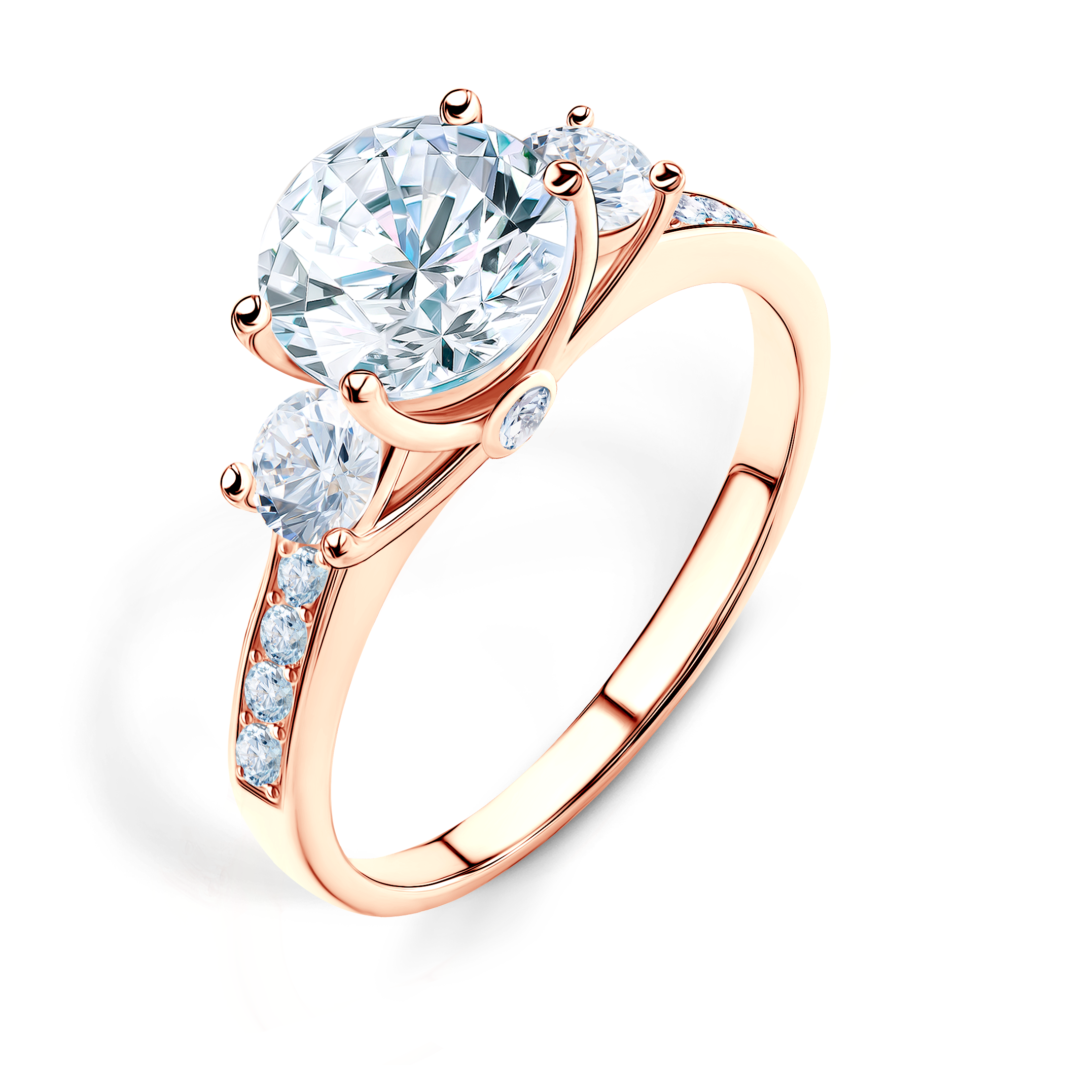 Pierścionek zaręczynowy Dream: różowe złoto, diament laboratoryjny