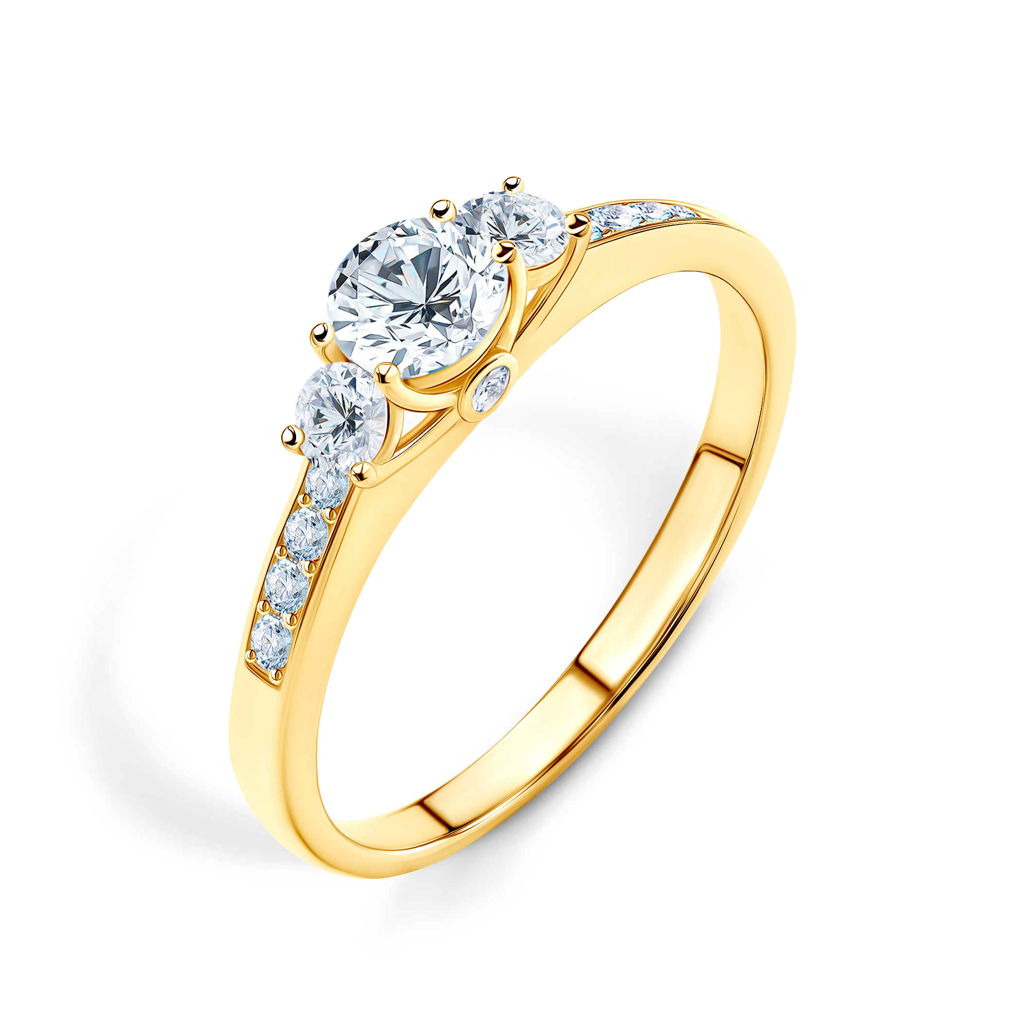 Pierścionek zaręczynowy Dream: złoty, diament laboratoryjny 0,20 ct