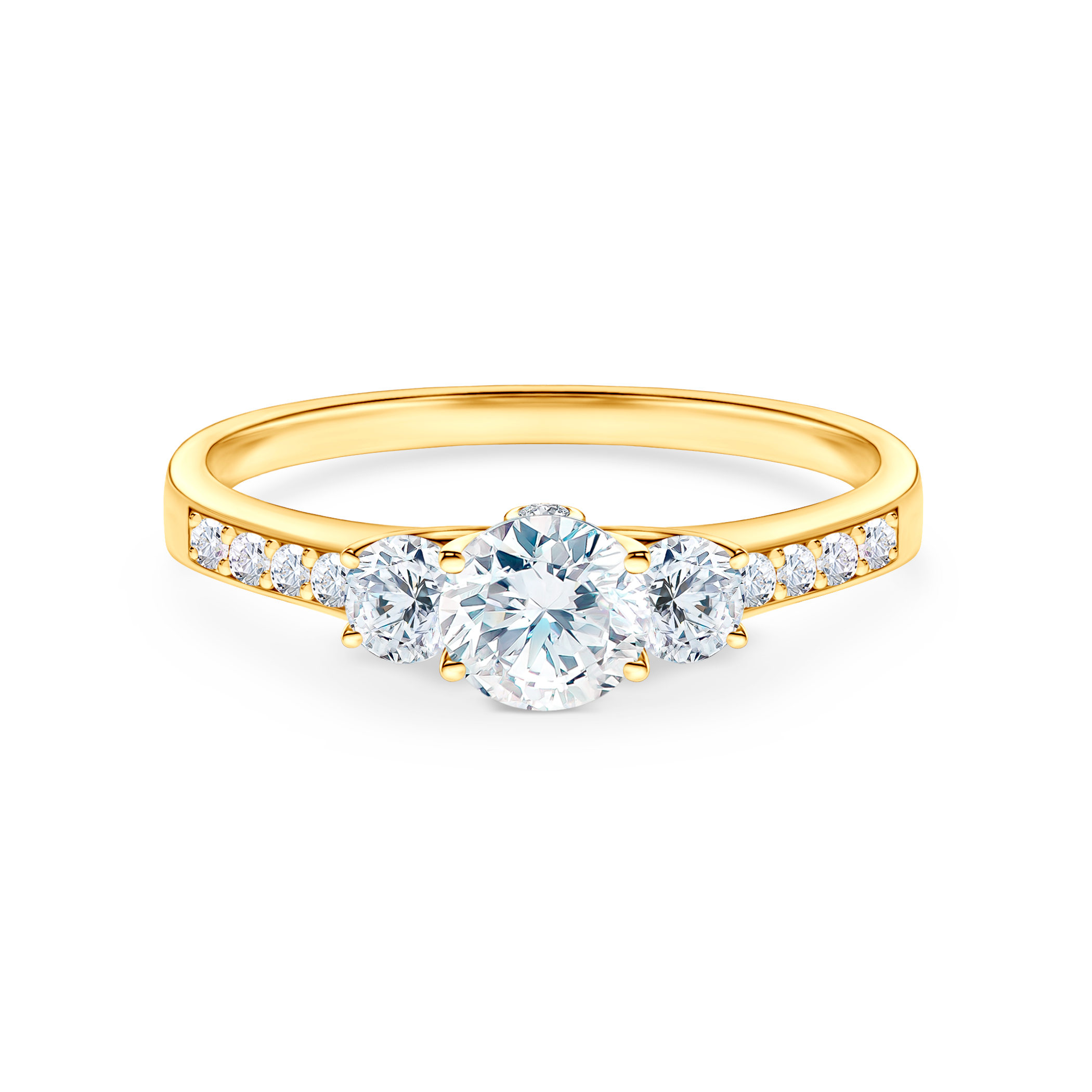 Pierścionek zaręczynowy Dream: złoty, diament laboratoryjny