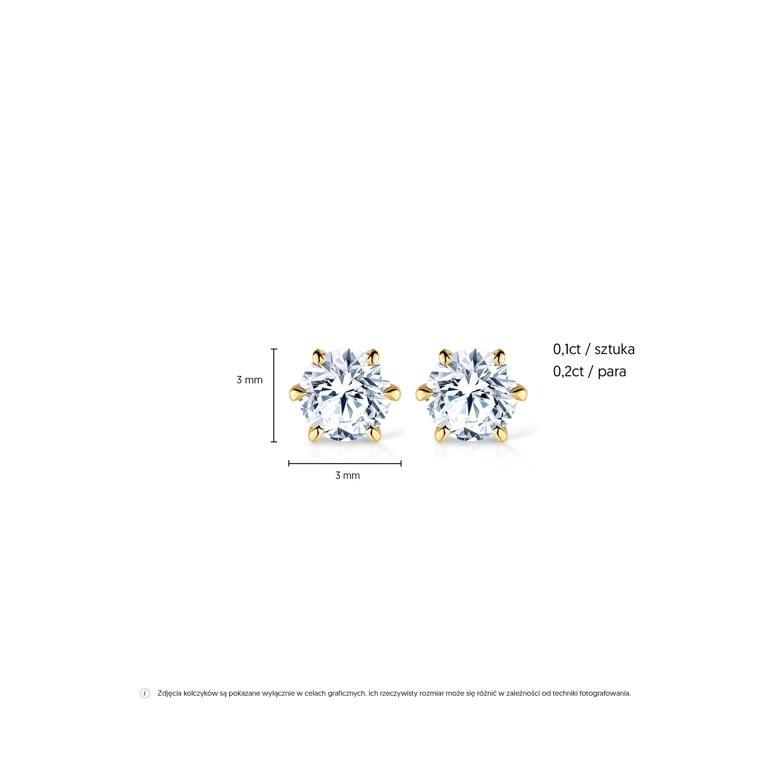 Kolczyki SAVICKI: złote, diamenty laboratoryjne - 7