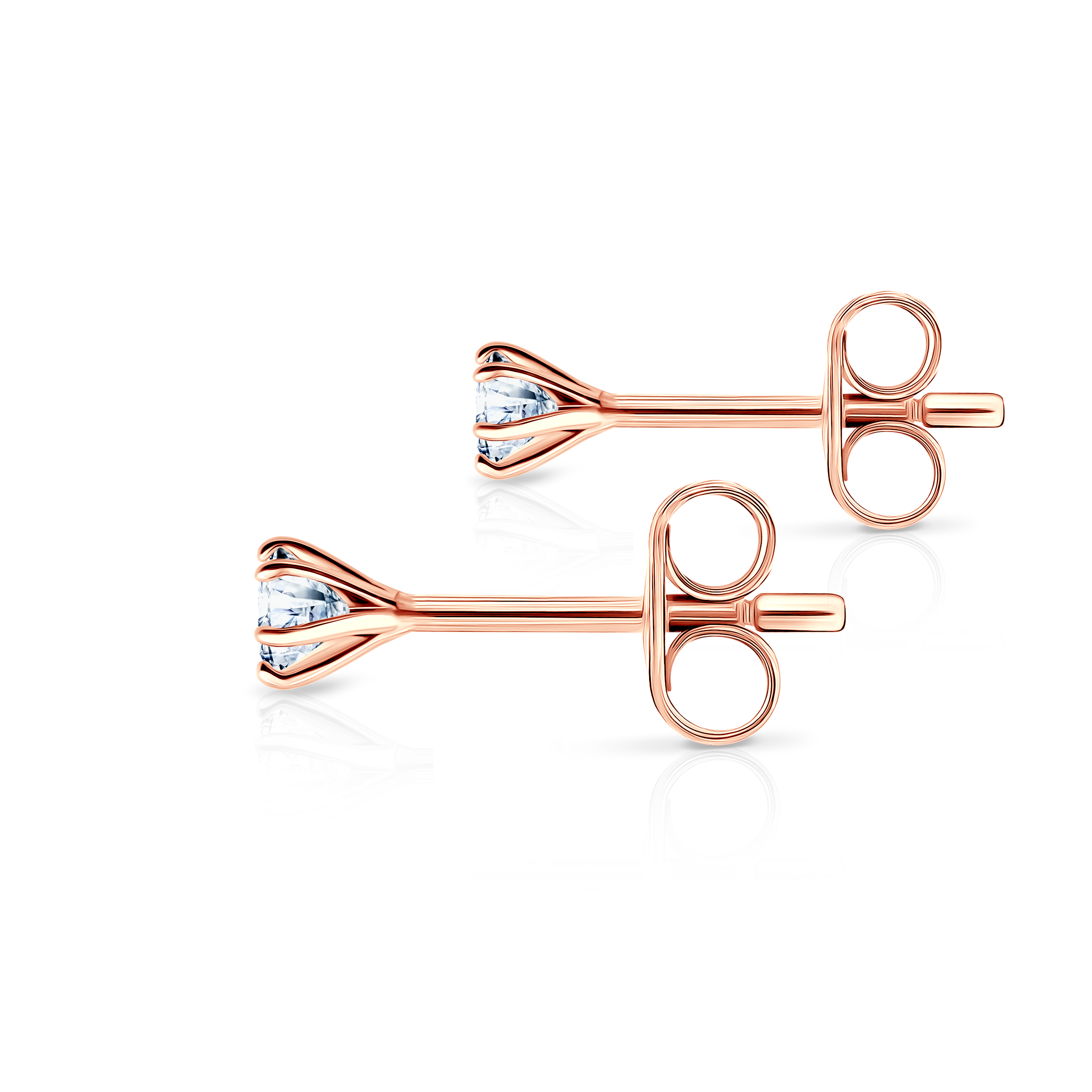 Kolczyki SAVICKI: różowe złoto, diamenty laboratoryjne