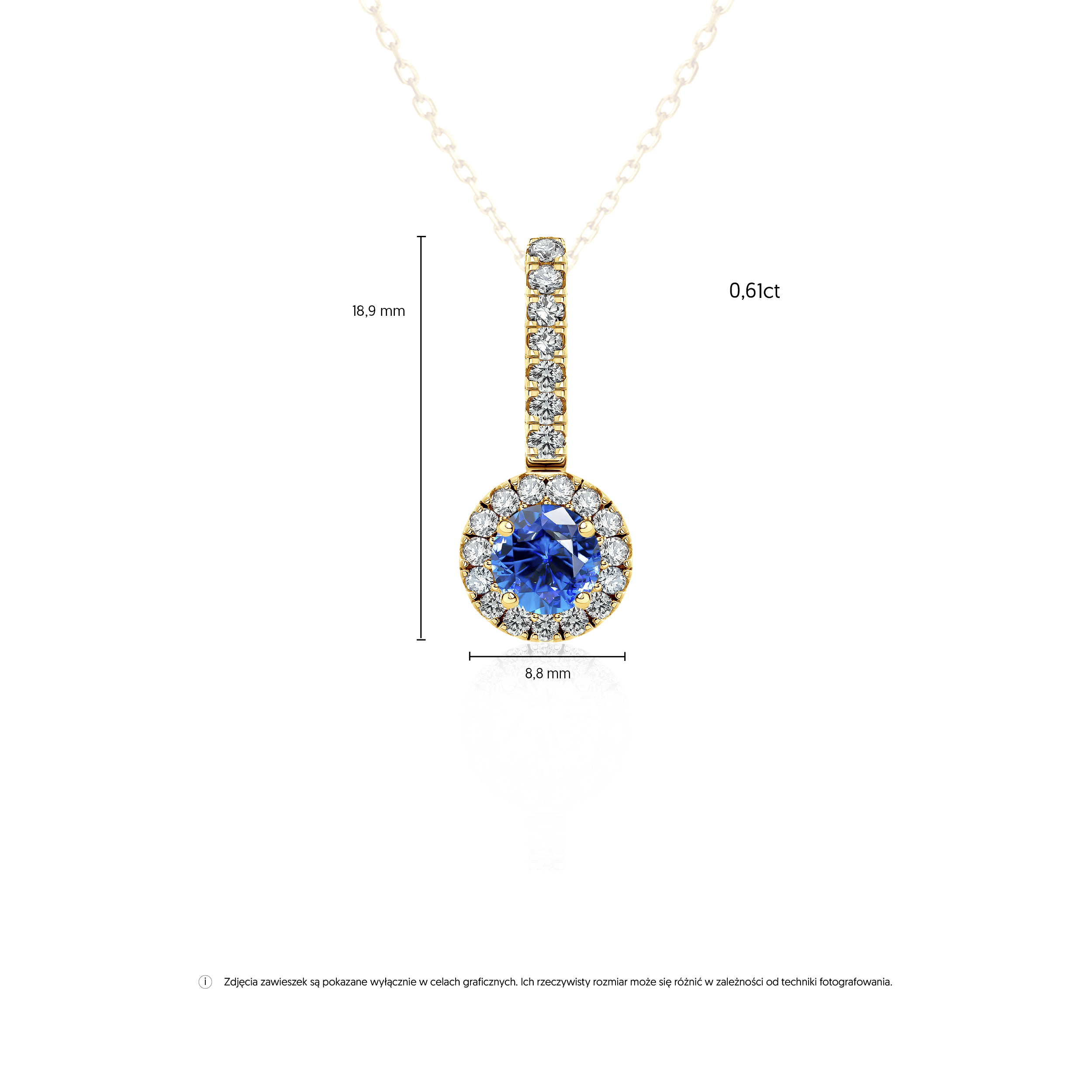 Anhänger This is Love: Gold, Blauer Saphir, Diamanten  - 4