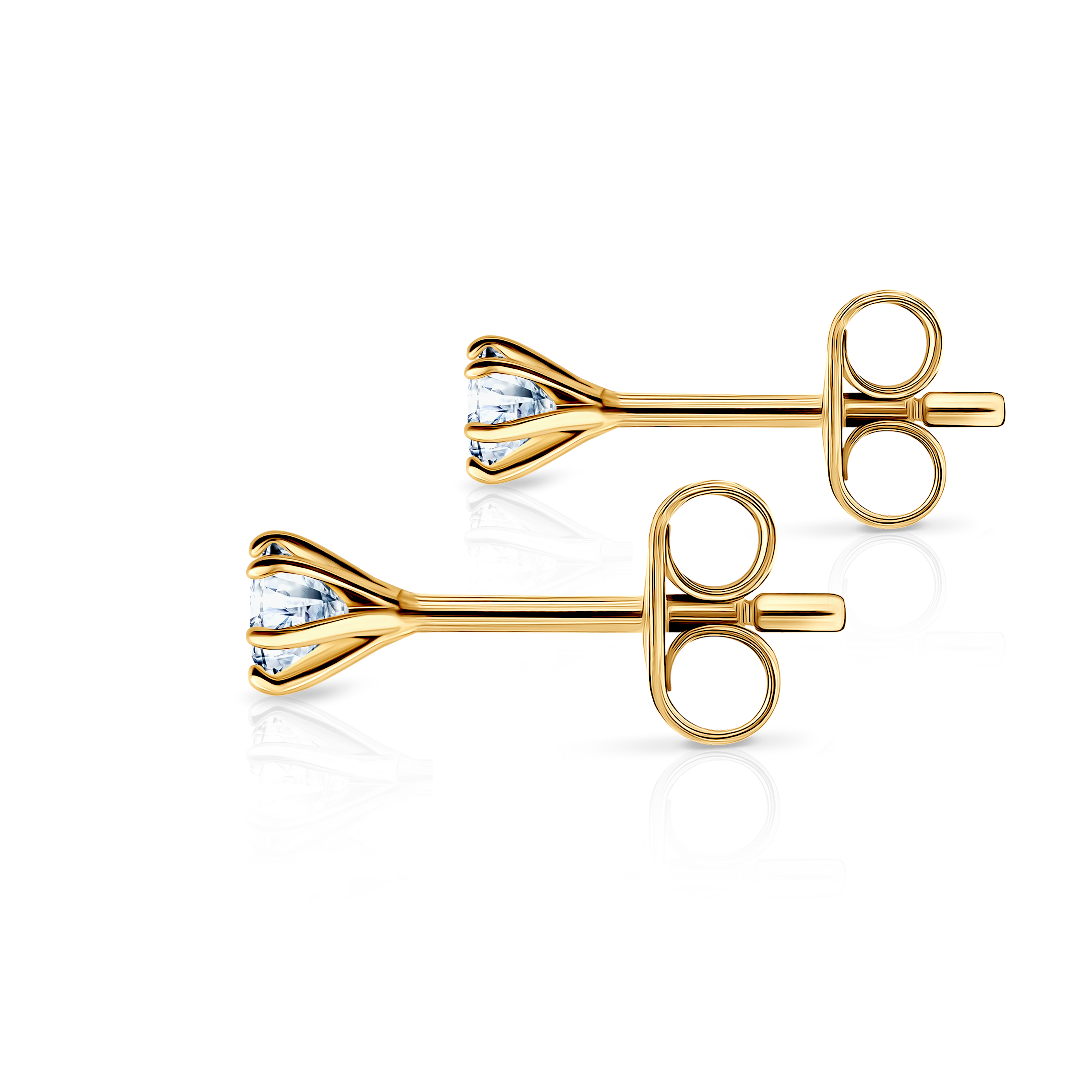 Kolczyki SAVICKI: złote, diamenty laboratoryjne