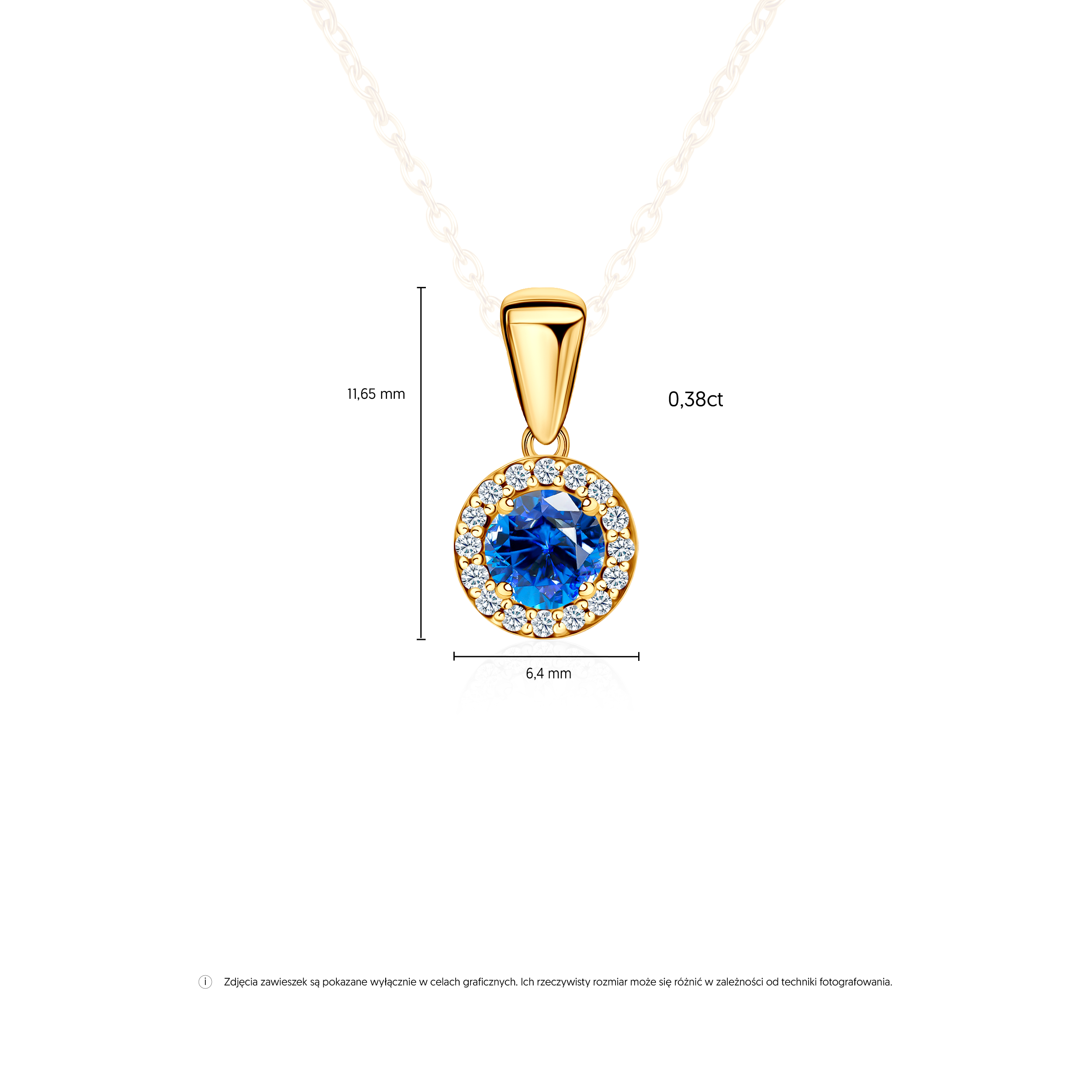 This is Love pendant: gold, blue sapphire, diamonds - 5
