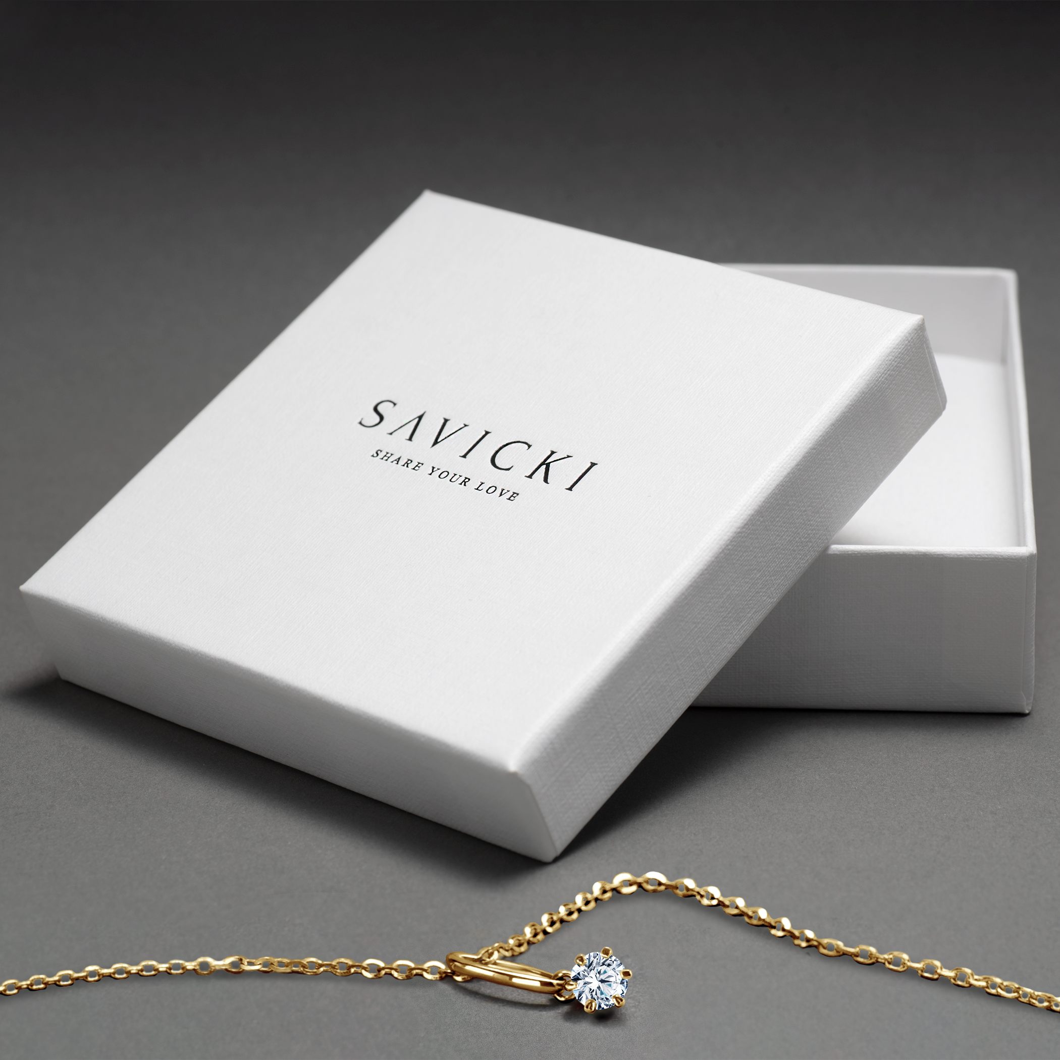 Zawieszka SAVICKI: złota, diament laboratoryjny - 6