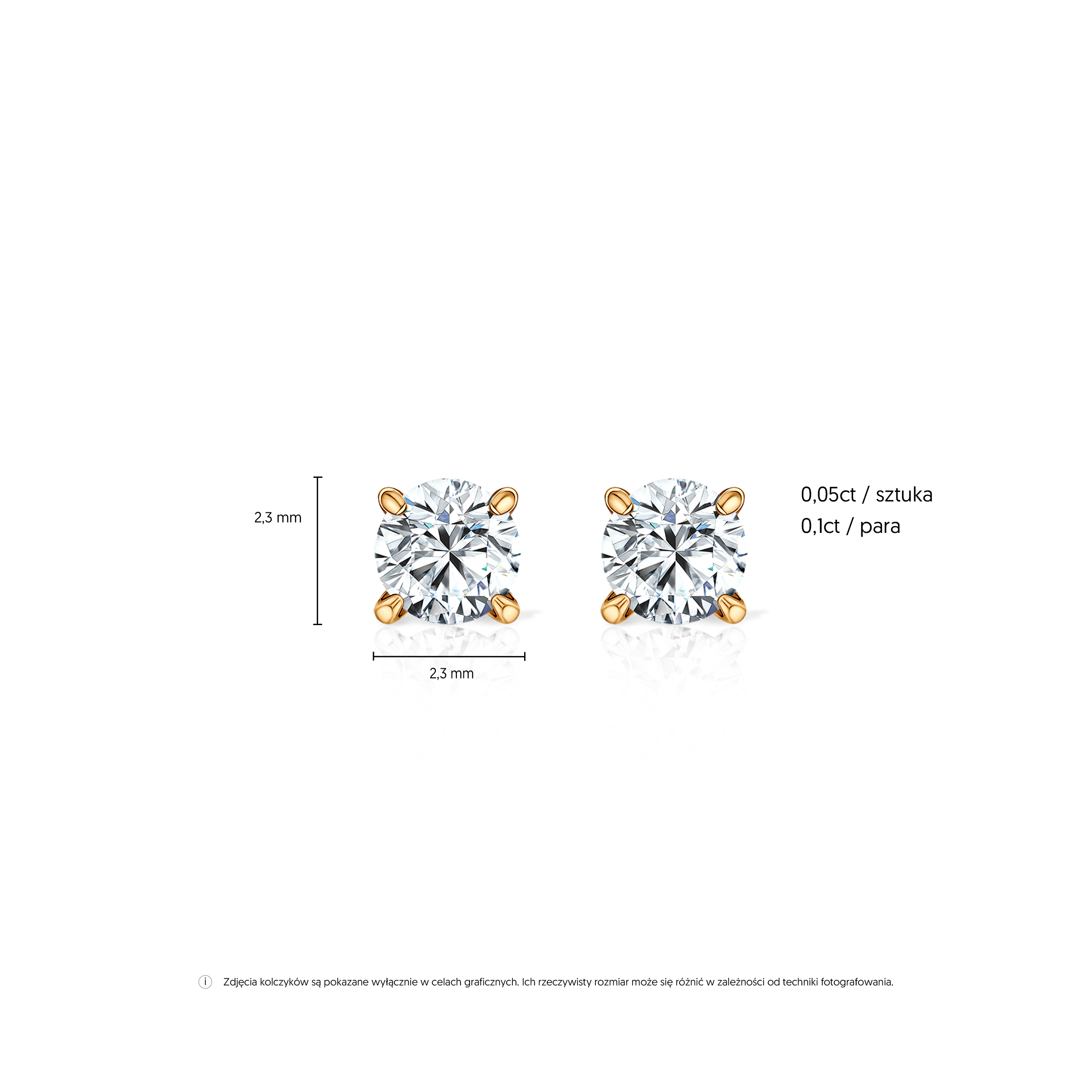 Kolczyki The Light: złote, diamenty laboratoryjne - 6
