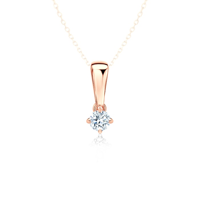 Zawieszka The Light: różowe złoto, diament laboratoryjny
