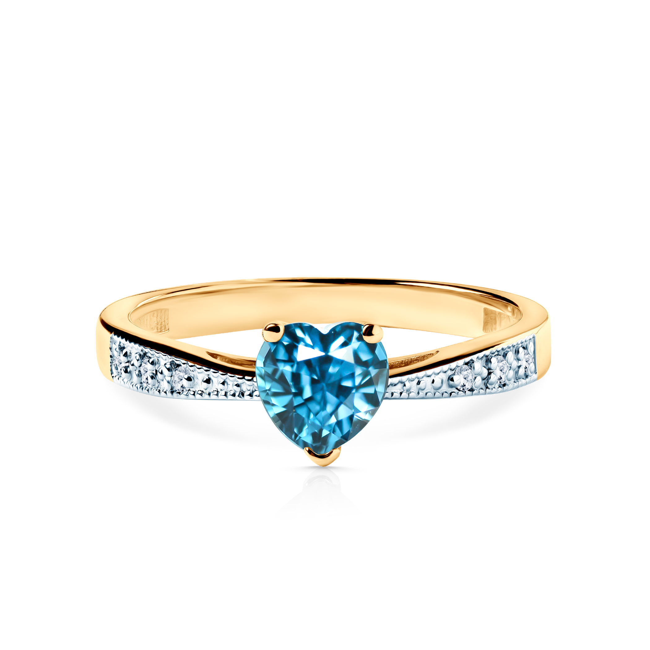 Pierścionek zaręczynowy Savicki: złoto, topaz, diamenty (SAV-P-BST