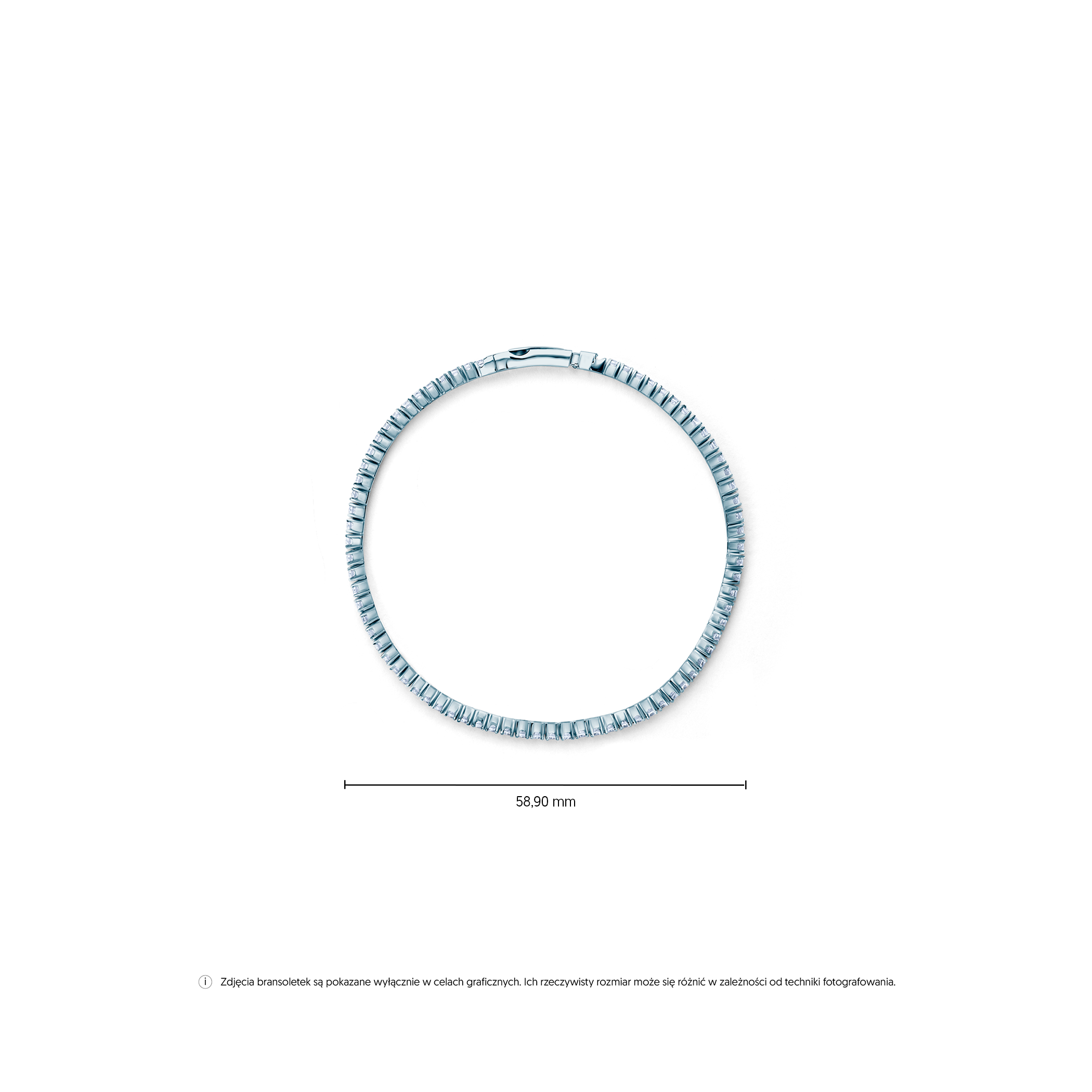 Tennisarmband mit Zirkonia 2,1 mm 18 cm, Silber vergoldet