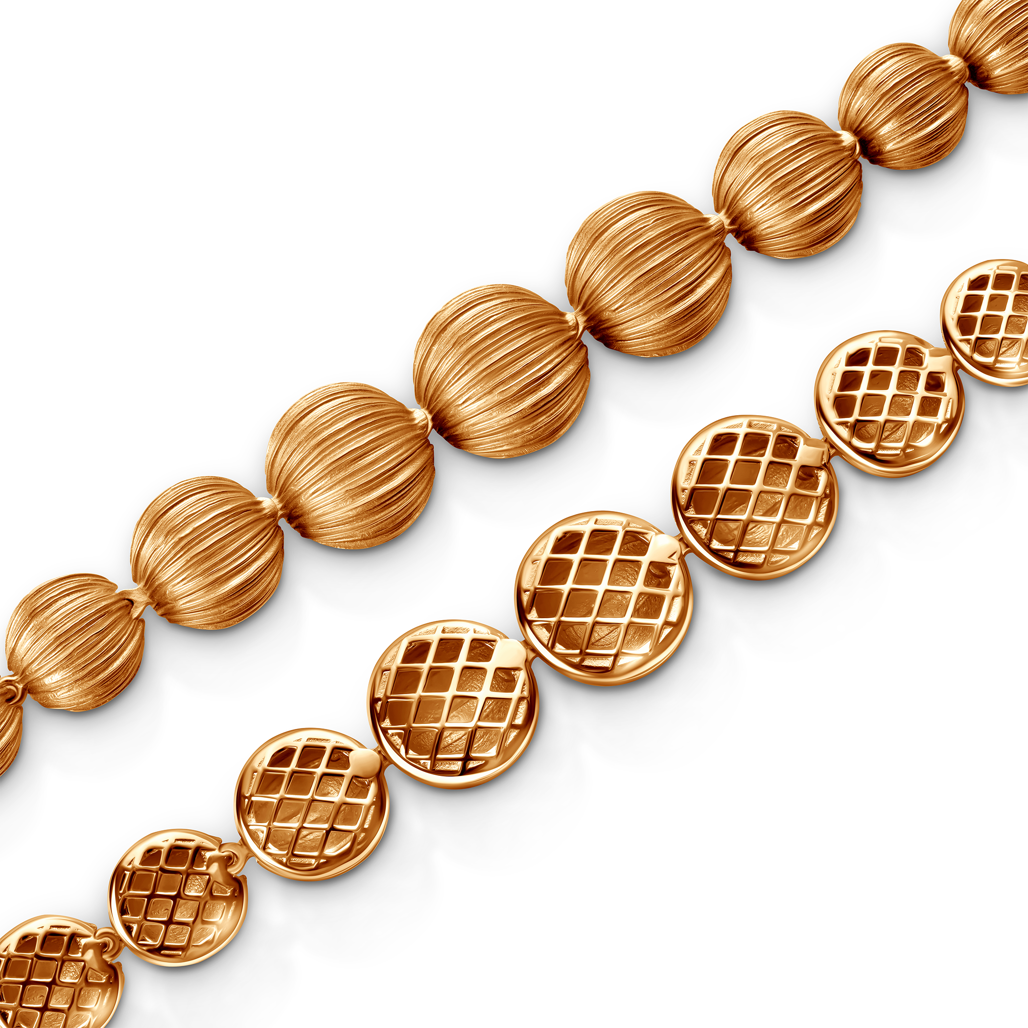 Naszyjnik srebrny Luneé, pozłacany