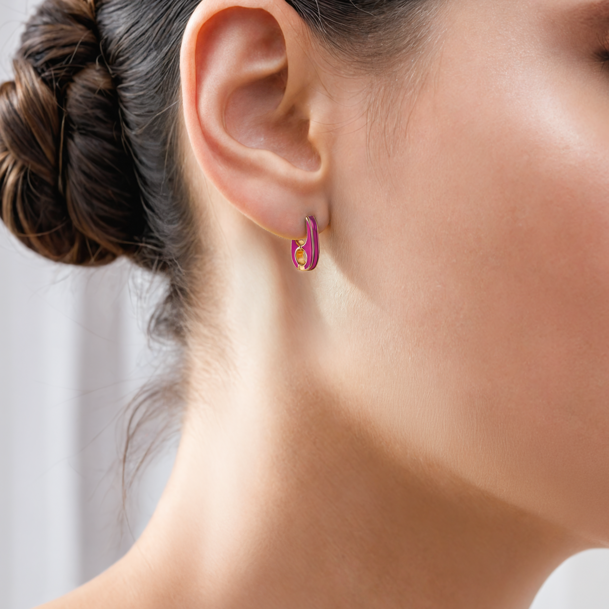 Kolczyki srebrne Prismé, pozłacane