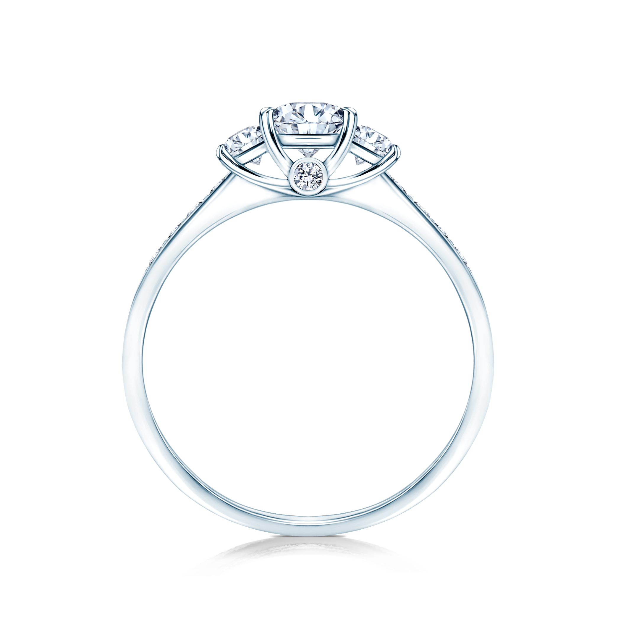 Pierścionek zaręczynowy Dream: białe złoto, biały szafir 0,3 ct - 3