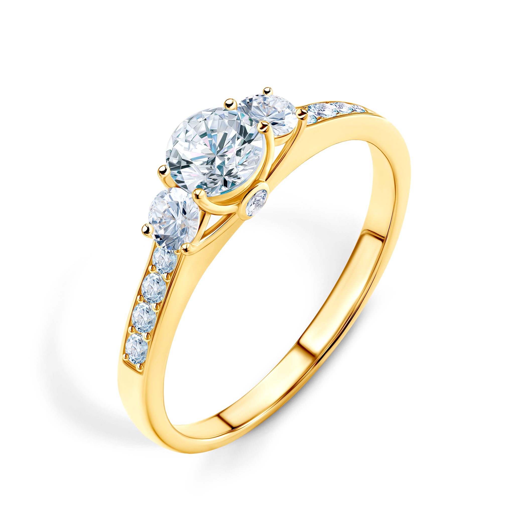 Pierścionek zaręczynowy Dream: złoty, biały szafir