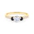 Zásnubní prsten Dream: žluté zlato, bílý safír, černé diamanty