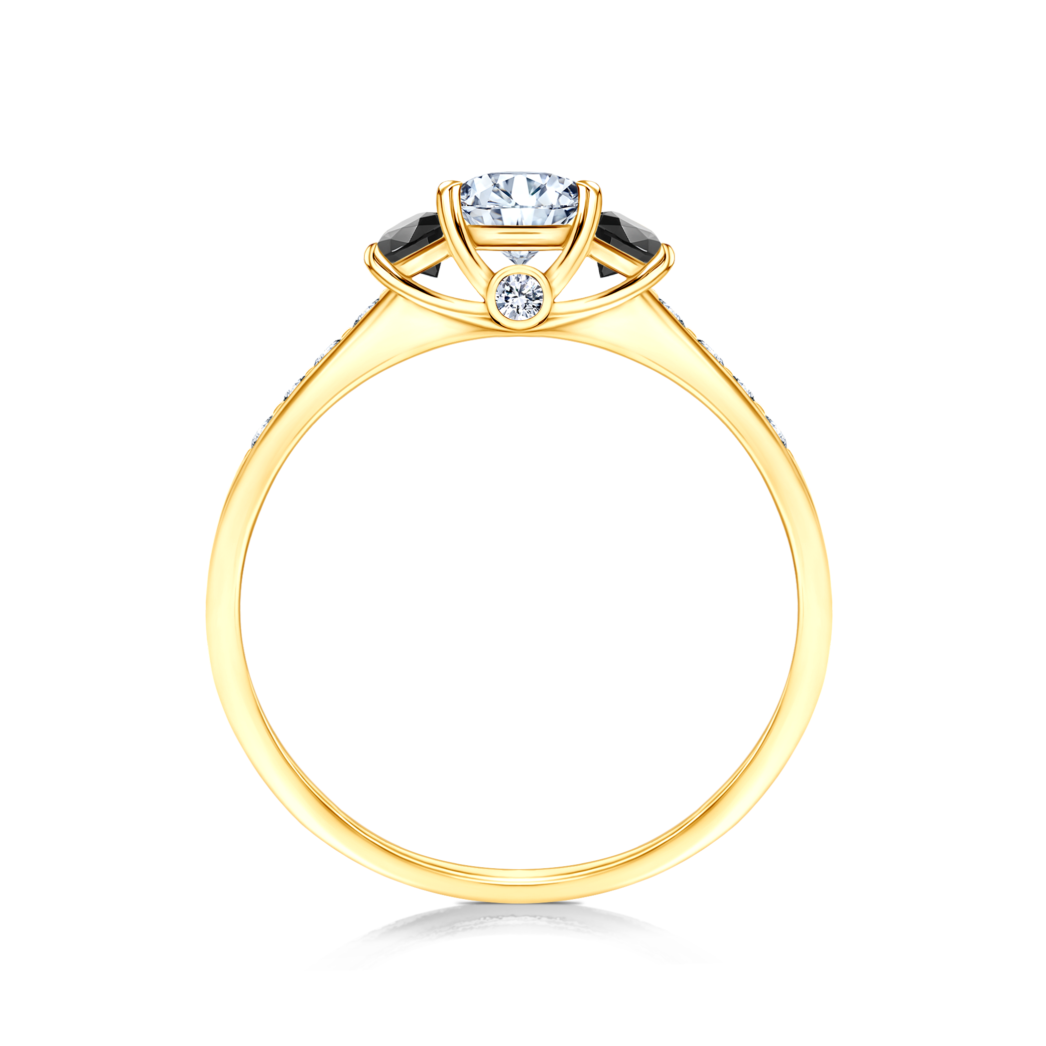 Pierścionek zaręczynowy Dream: złoty, biały szafir - 3