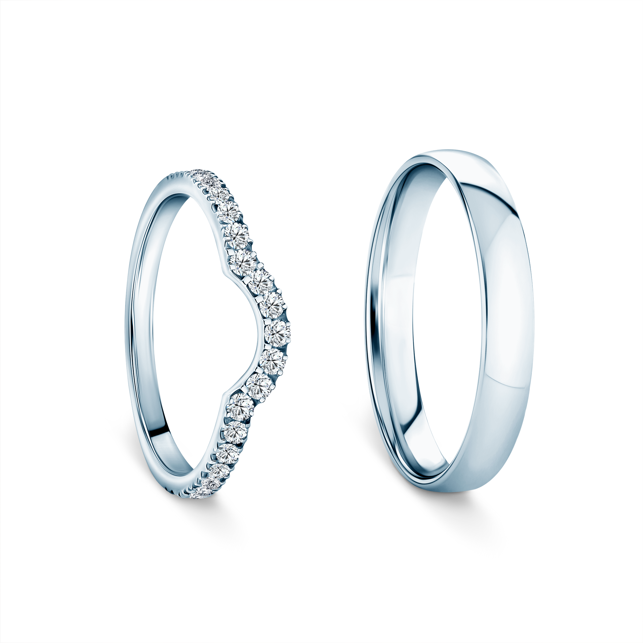 Eheringe This is Love: Weißgold, Labordiamanten, Halbrund, 2 mm und 3 mm