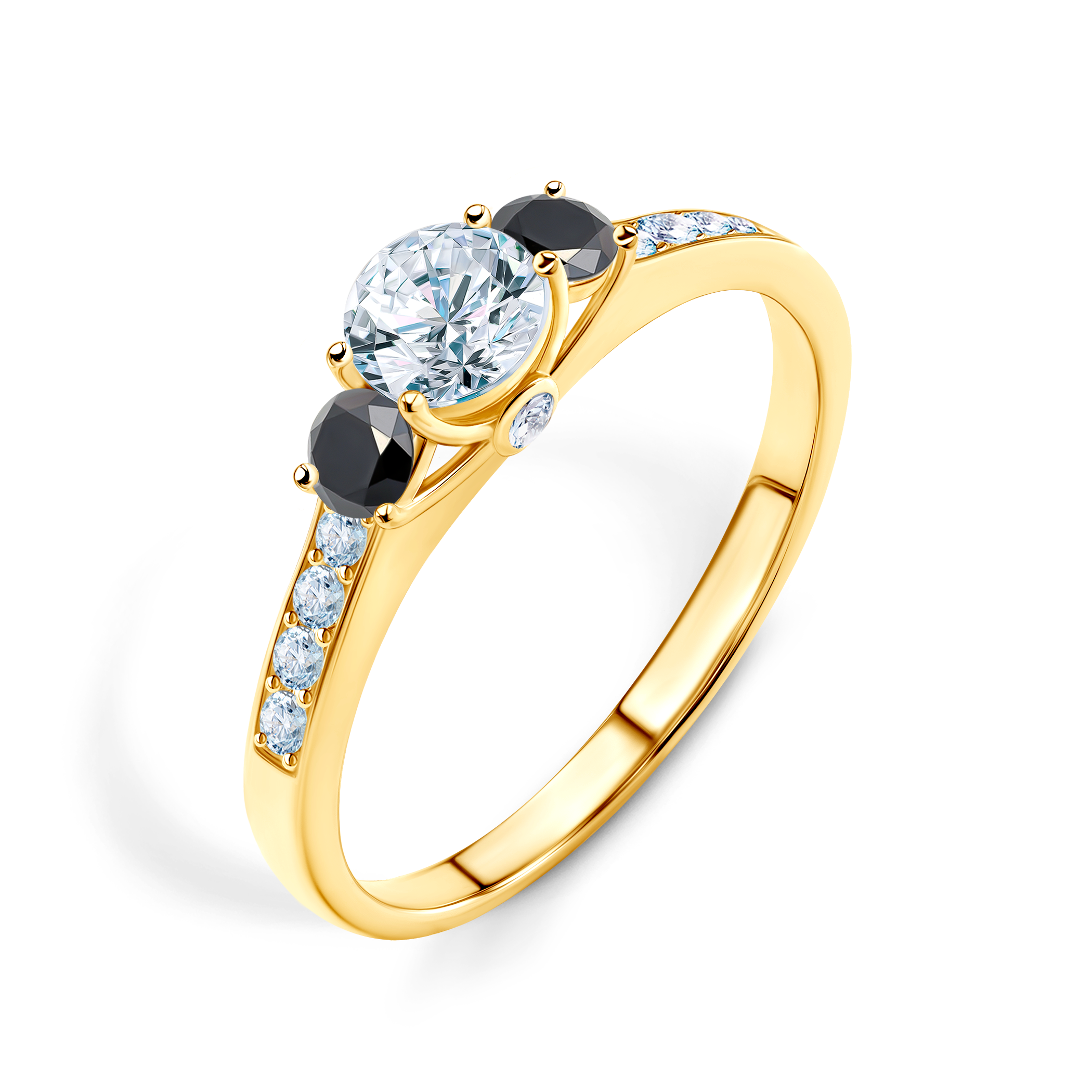 Pierścionek zaręczynowy Dream: złoty, biały szafir - 4