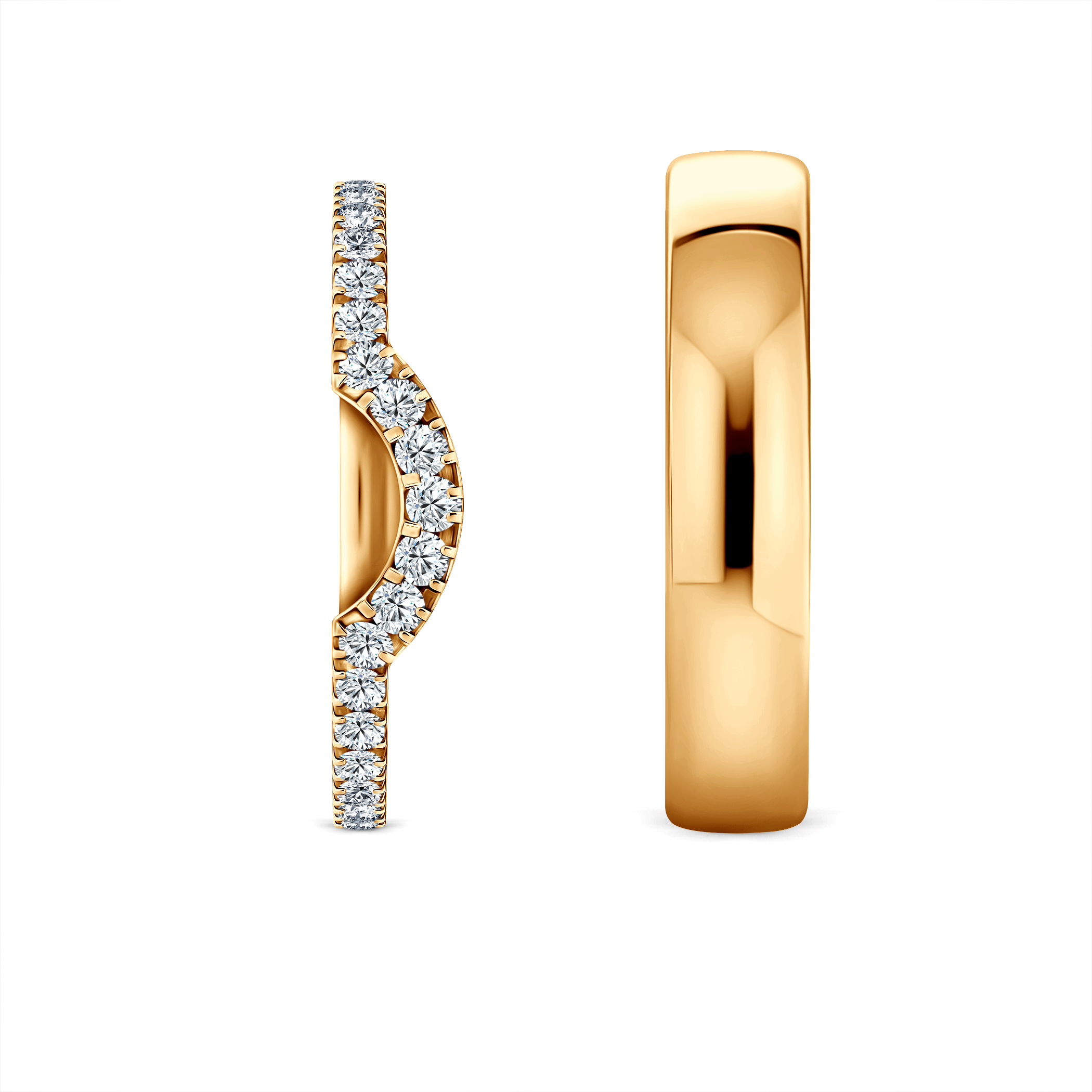 Obrączki This is Love: złote, diamenty laboratoryjne, półokrągłe, 2 mm i 3 mm