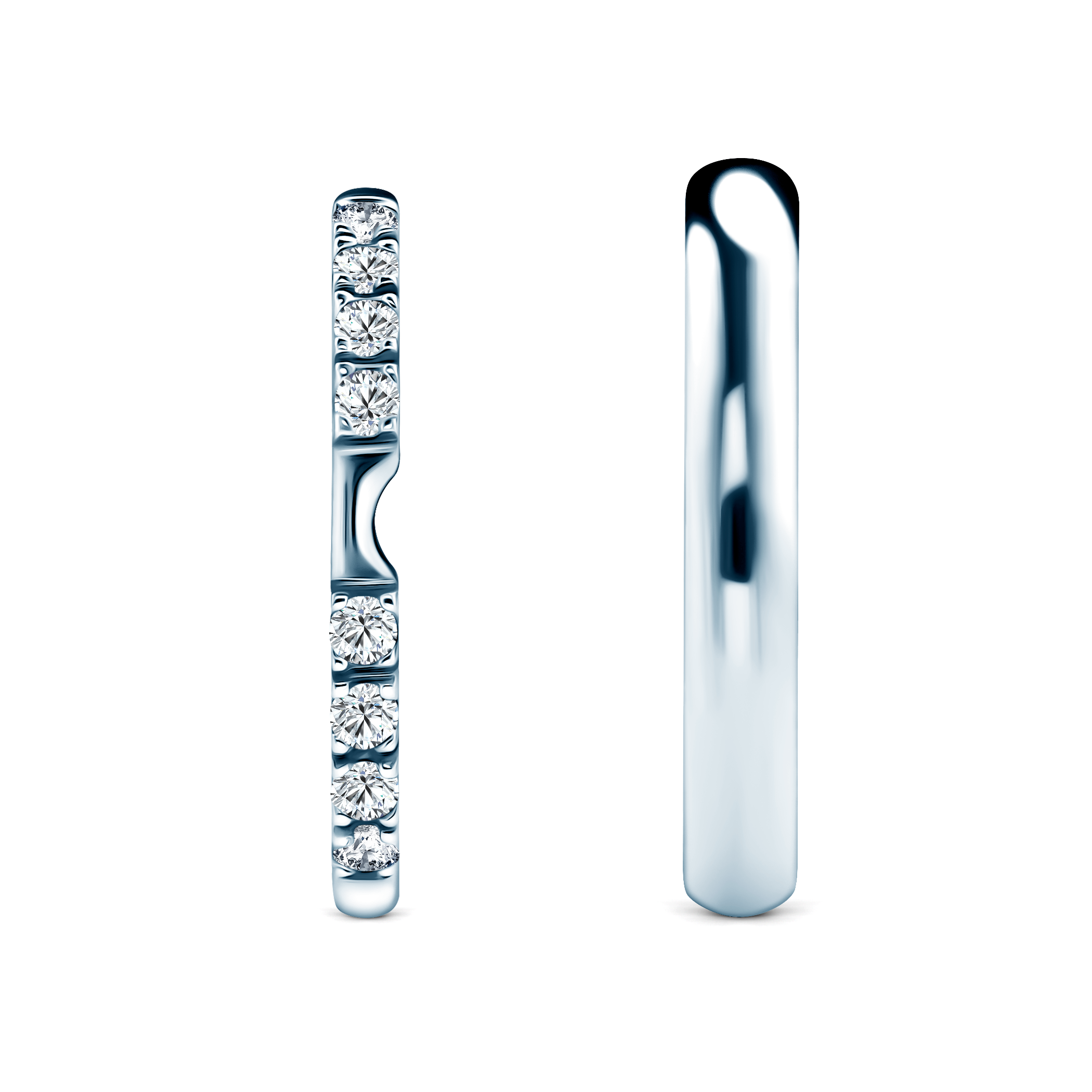 Eheringe The Journey: Weißgold, Labordiamanten, Halbrund, 2 mm und 3 mm