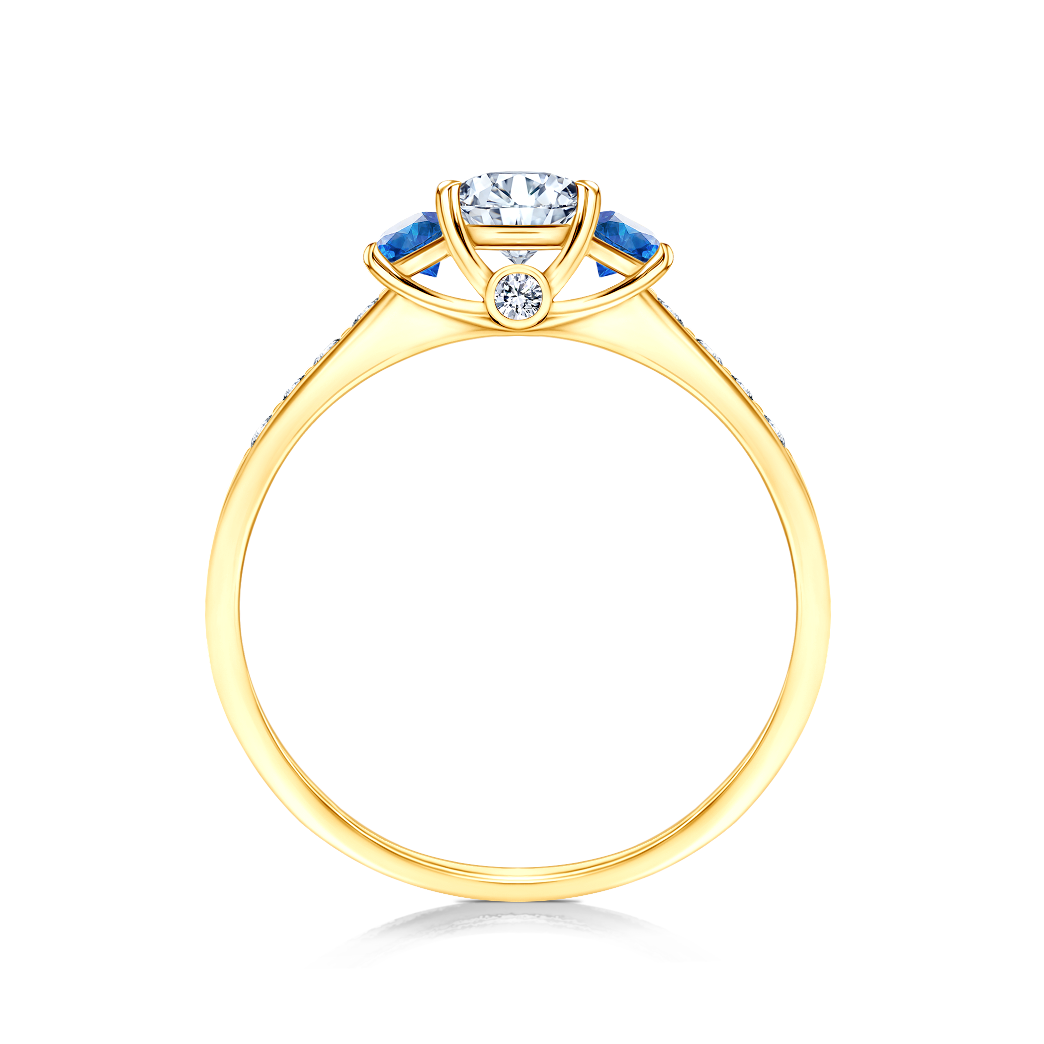 Pierścionek zaręczynowy Dream: złoty, biały szafir - 3