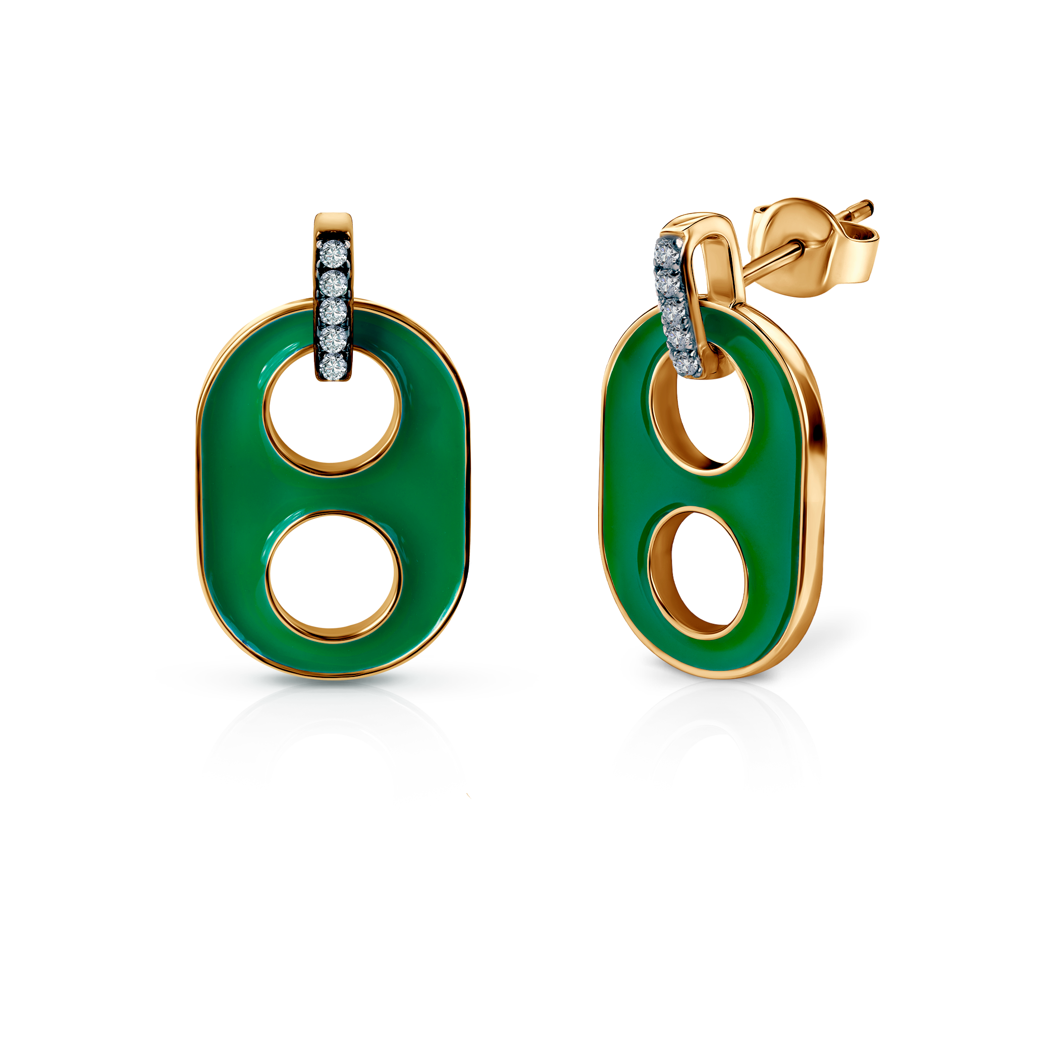 Kolczyki srebrne Prismé, pozłacane