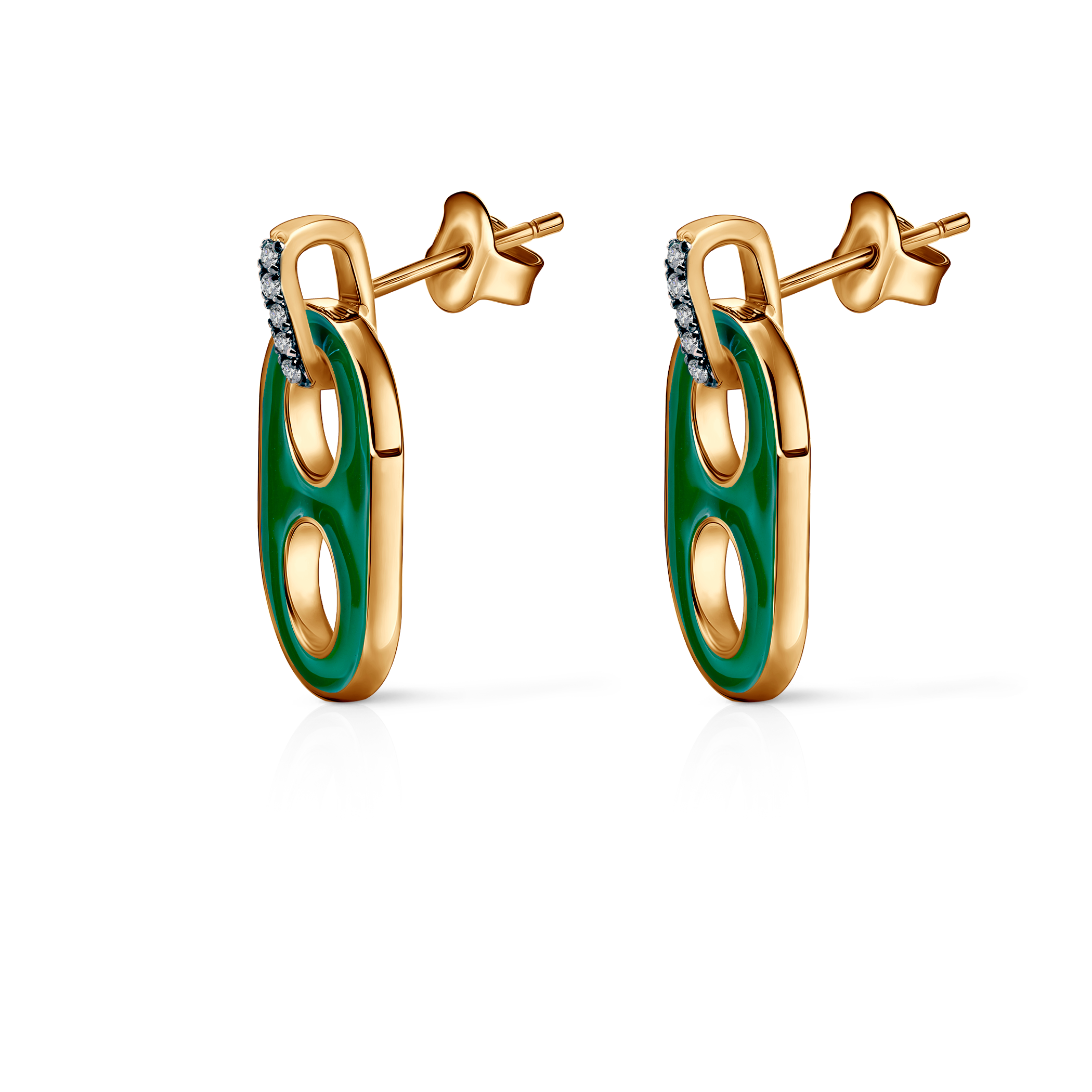 Kolczyki srebrne Prismé, pozłacane