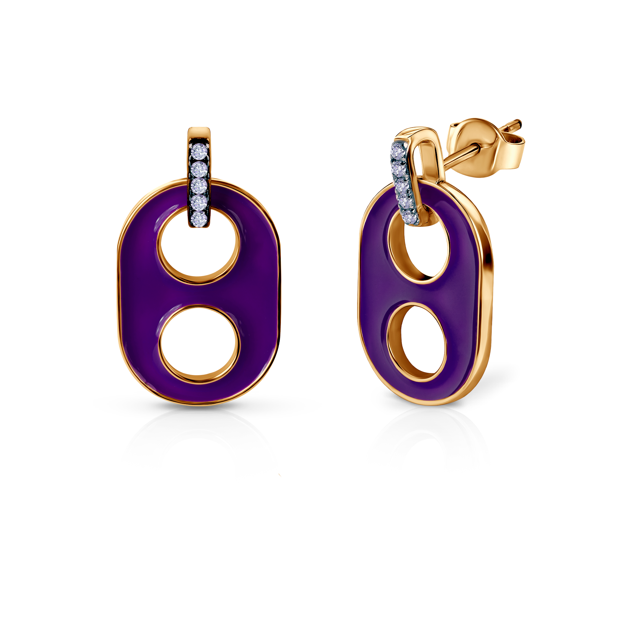 Kolczyki srebrne Prismé, pozłacane