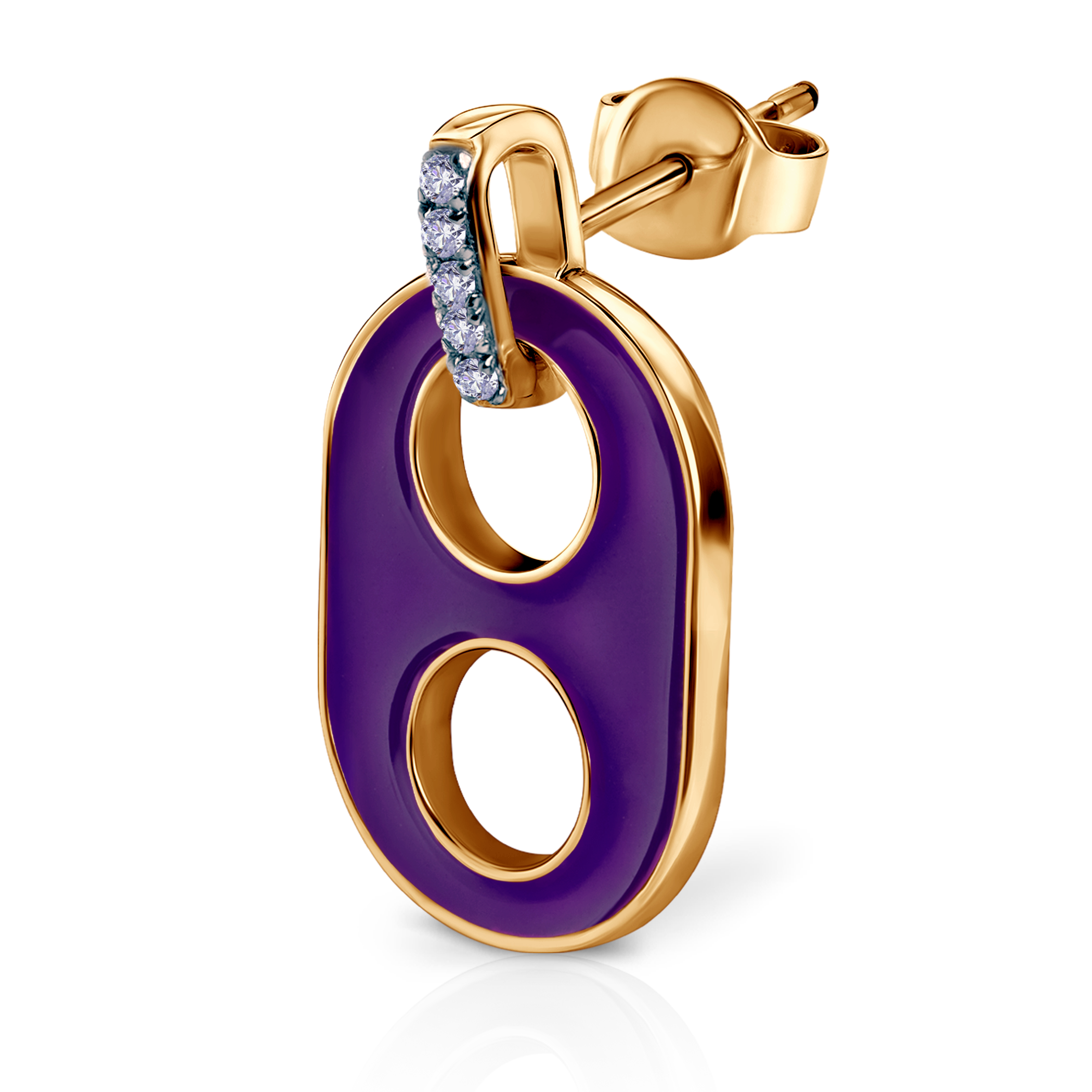 Kolczyki srebrne Prismé, pozłacane