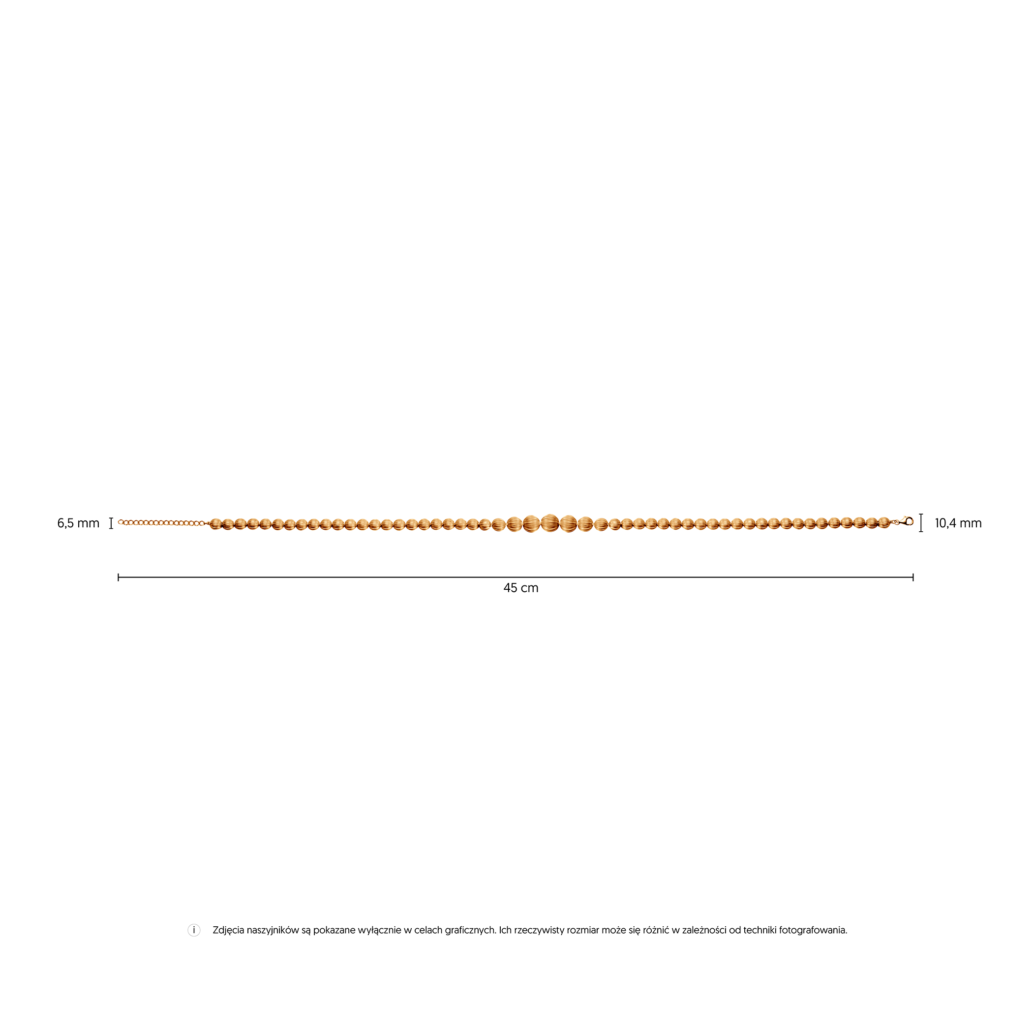 Naszyjnik srebrny Luneé, pozłacany