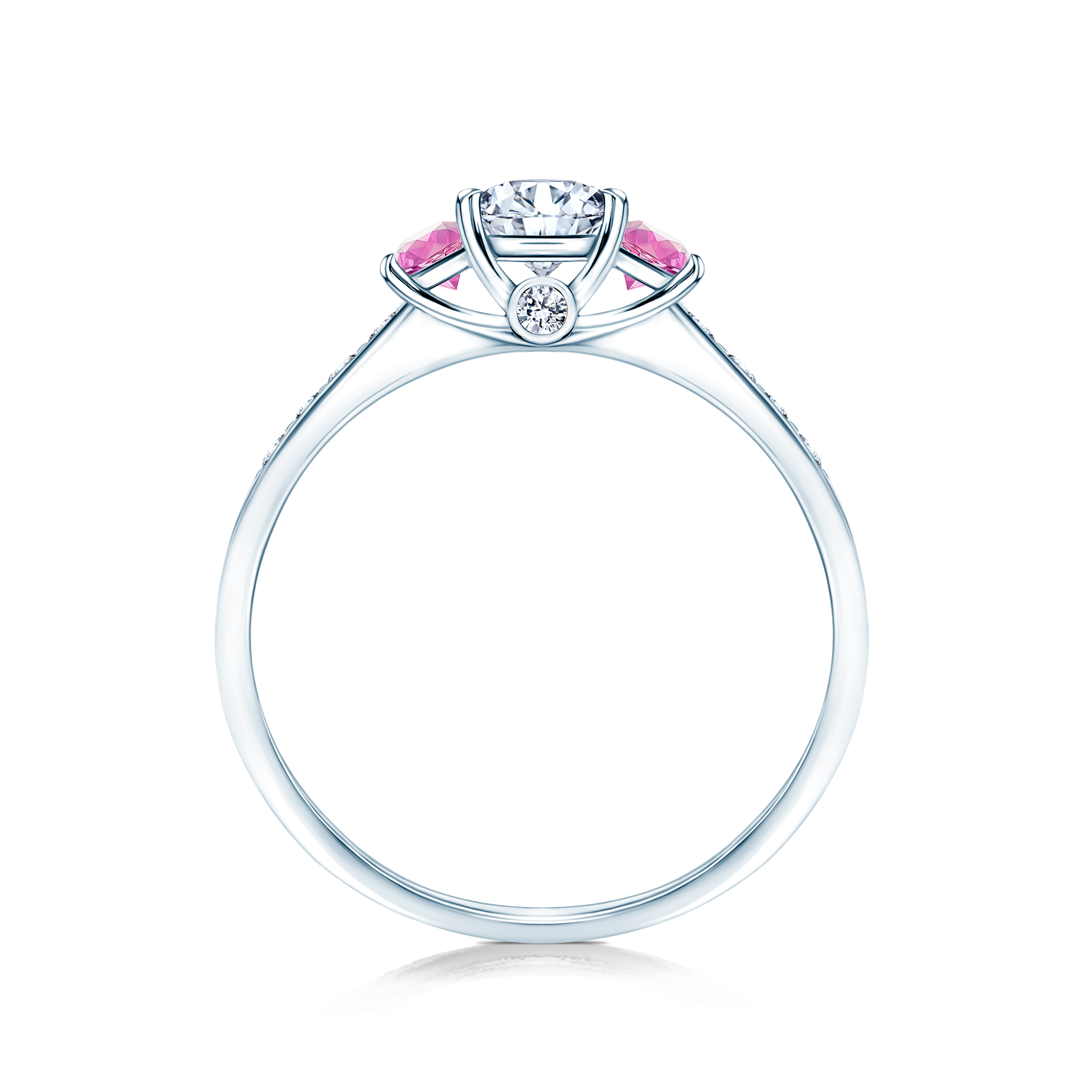 Pierścionek zaręczynowy Dream: białe złoto, biały szafir