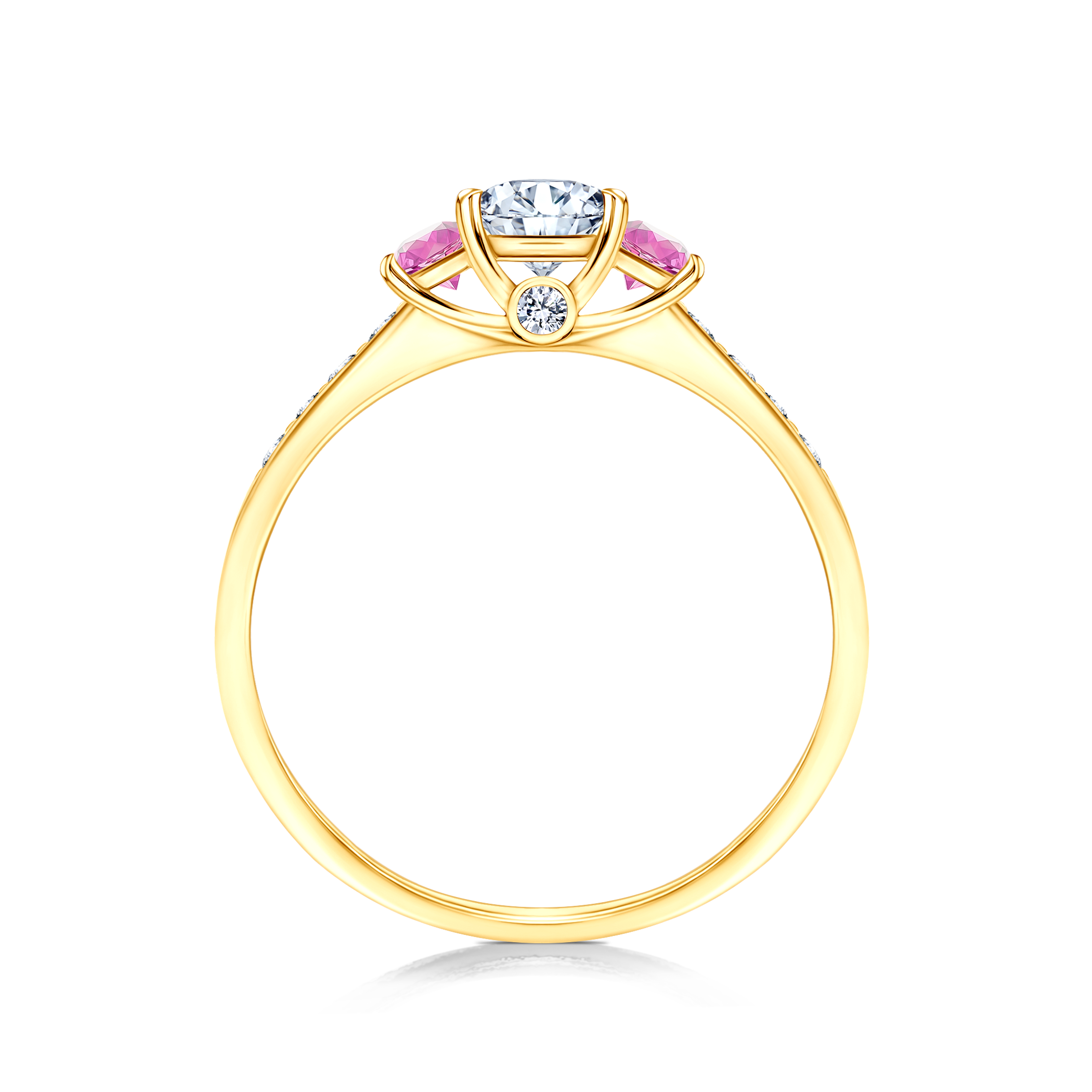 Pierścionek zaręczynowy Dream: złoty, biały szafir