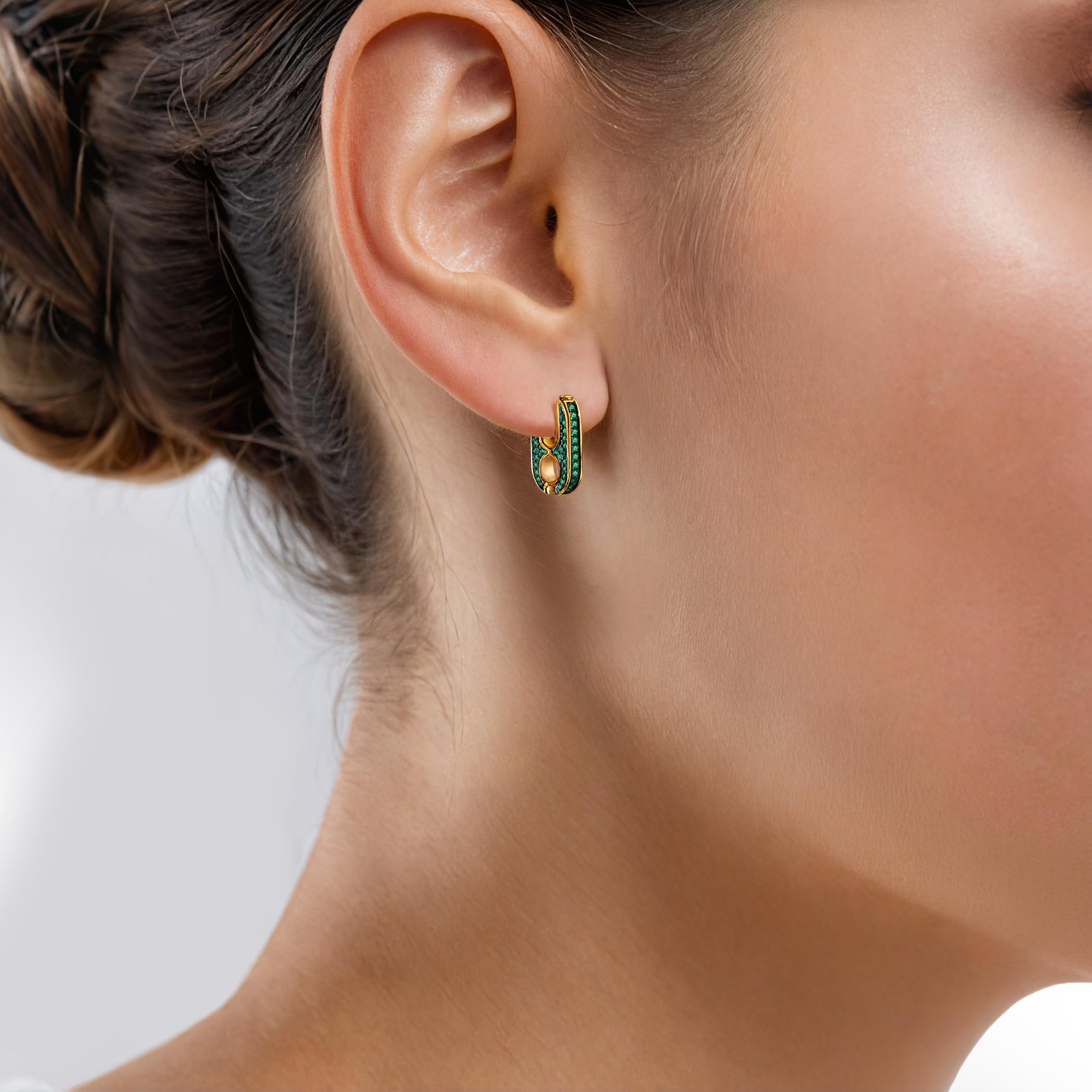 Kolczyki srebrne Prismé, pozłacane