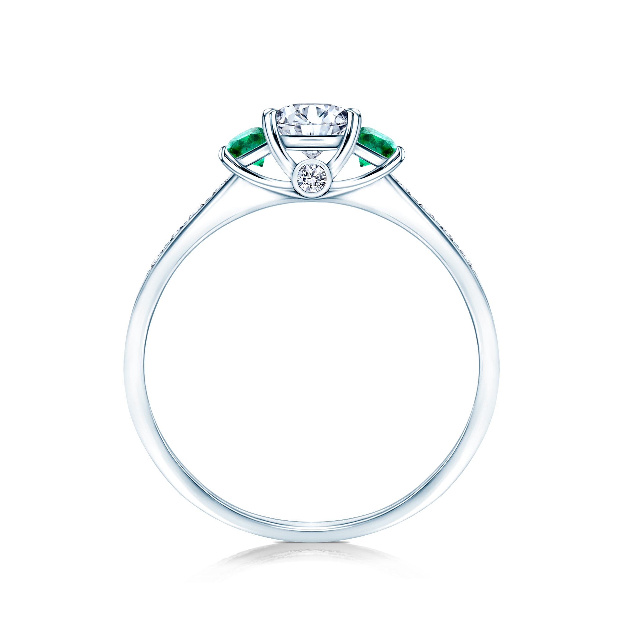 Pierścionek zaręczynowy Dream: białe złoto, biały szafir - 3