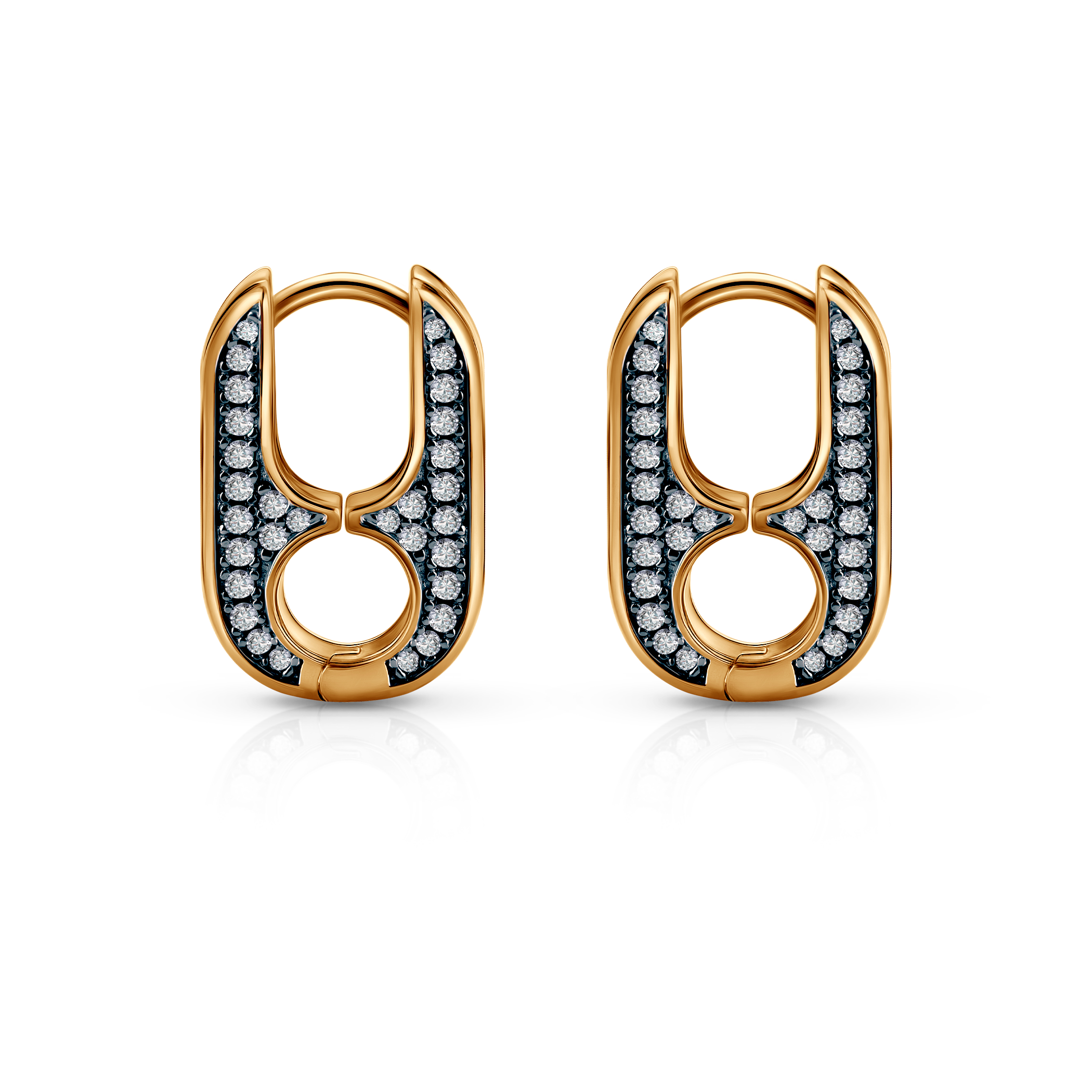 Kolczyki srebrne Prismé, pozłacane