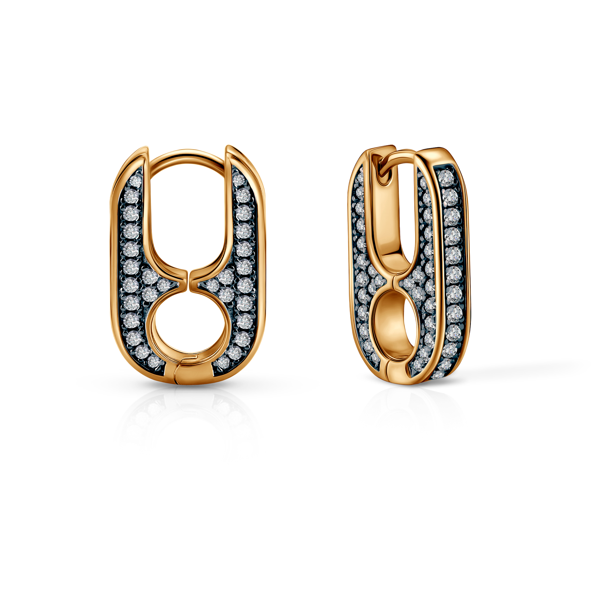 Kolczyki srebrne Prismé, pozłacane