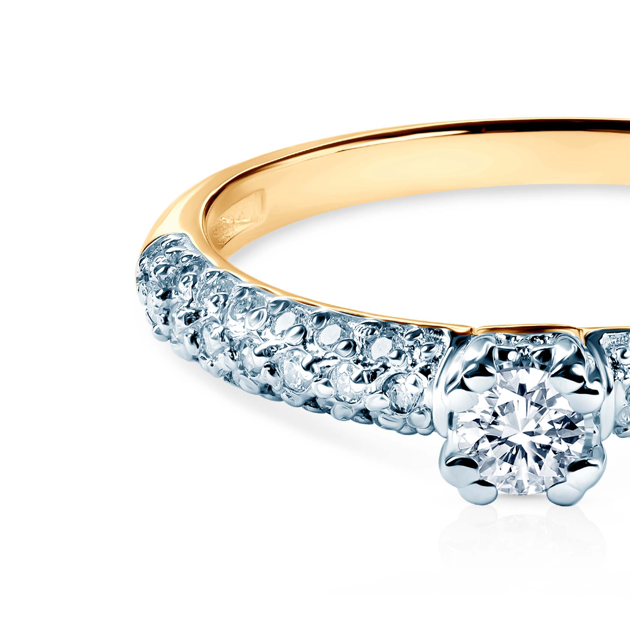 Pierścionek zaręczynowy Savicki: złoto, diamenty