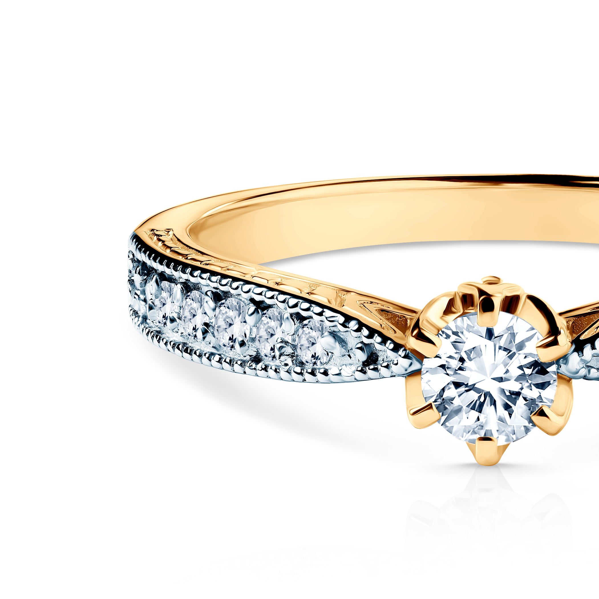 Pierścionek zaręczynowy Savicki: złoto, diamenty